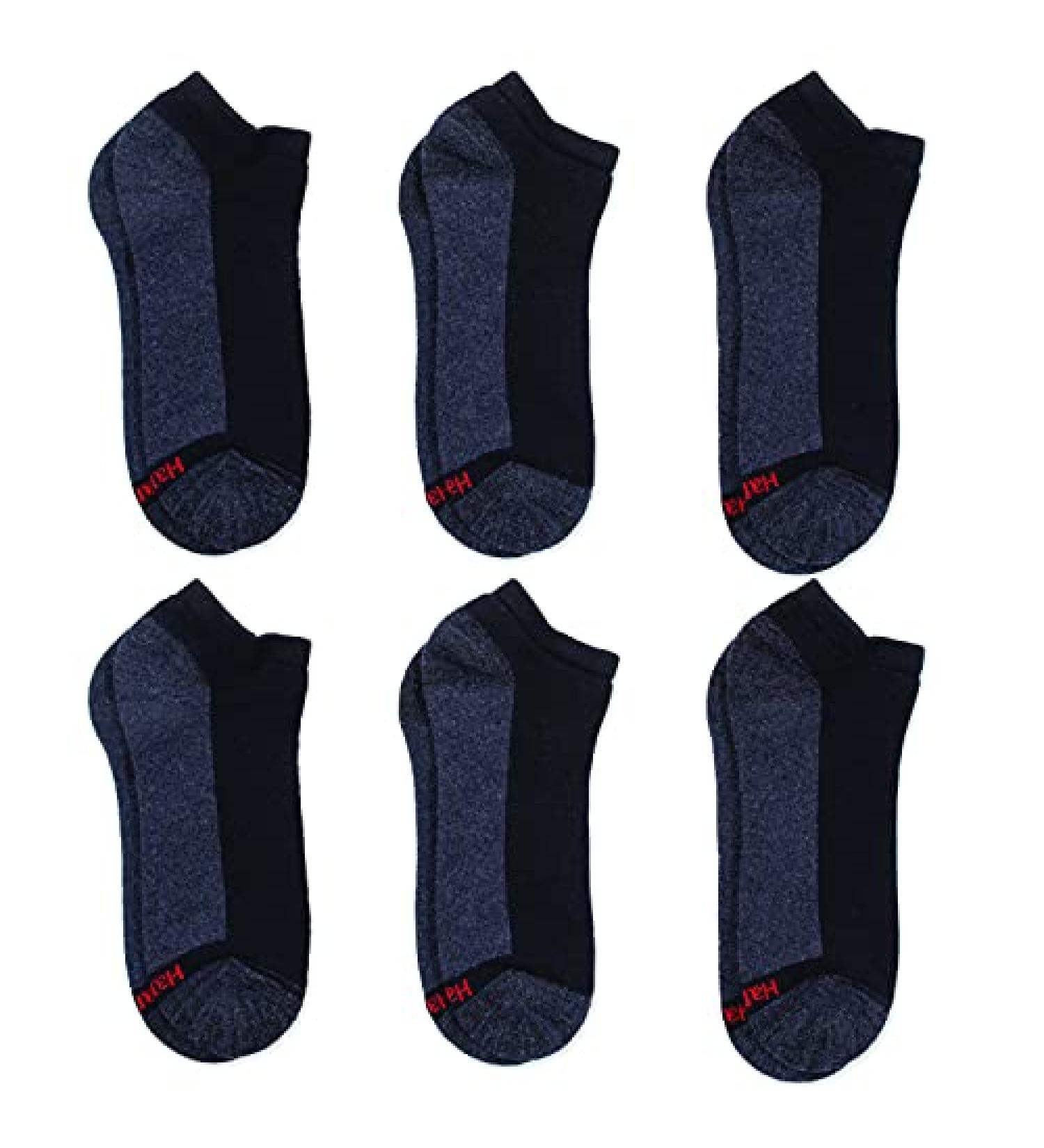 Hanes Men's Max Cushion Low Cut Socks 6-Pair Pack - Black/Grey (Size 6-12) - Buy Online on GoSupps.com