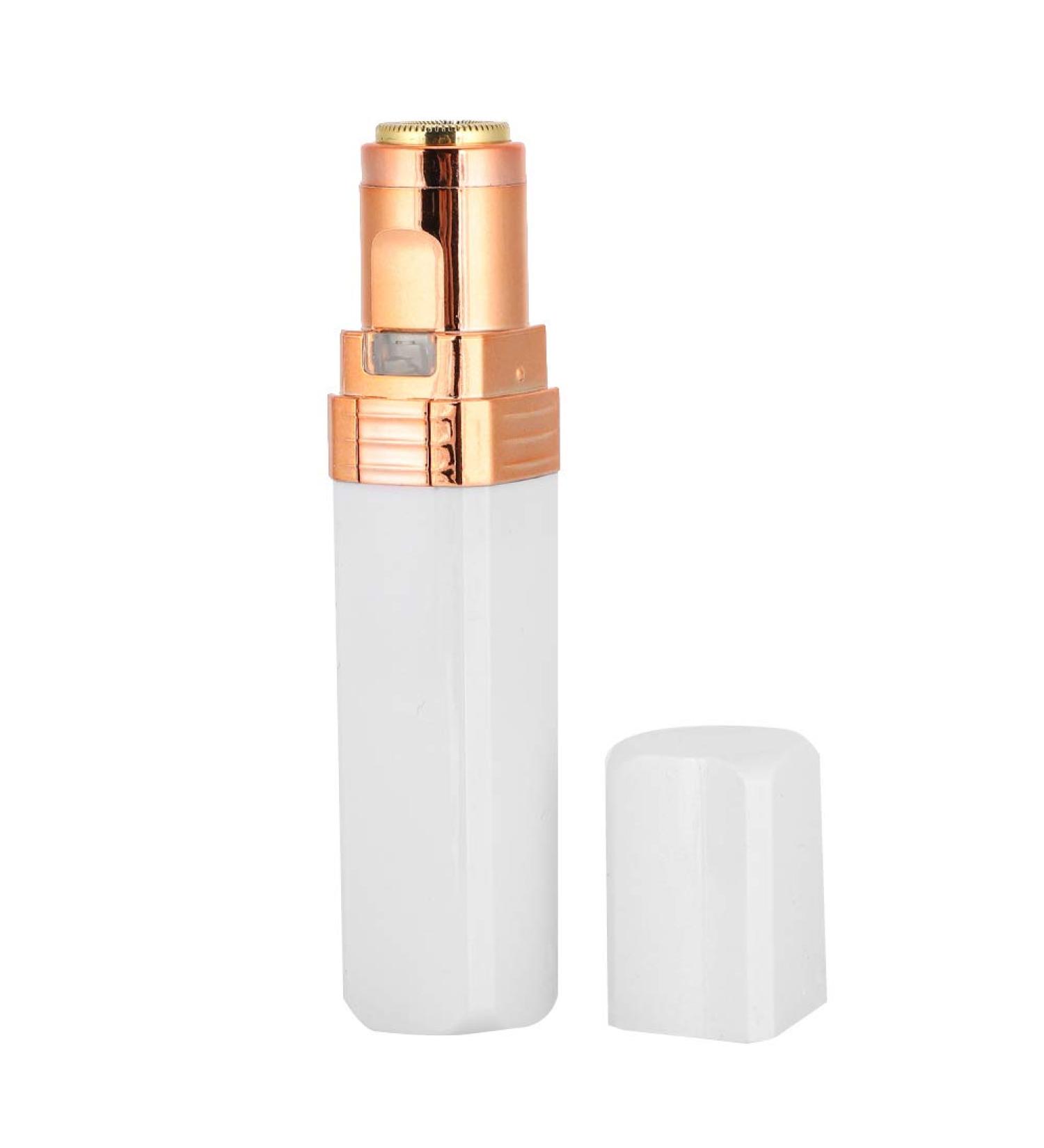 Electric Mini Hair Remover for Women - Compact Lipstick Style with LED Light | Fast Portable & Safe Body Hair Removal in Pearl White - Buy Online on GoSupps.com