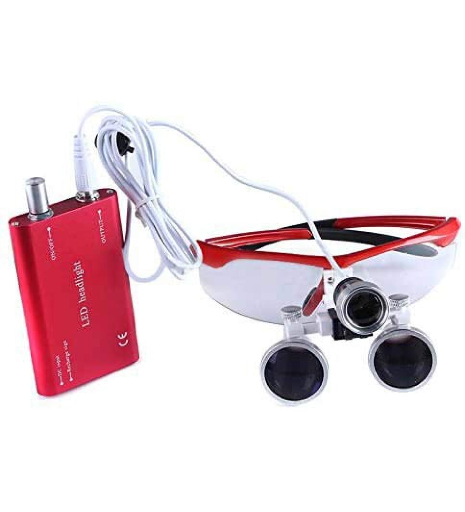 BoNew 2.5X-R Loupes Magnifier with Clip-On 3W Head Lamp Light | Ideal for Medical & Dental Professionals - International Shipping Available - Buy Online on GoSupps.com