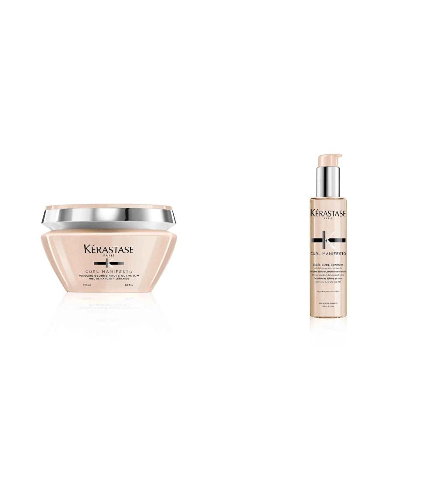 K rastase Curl Manifesto Bundle: Nourishing Hair Mask & Gel Cream for Frizzy Curly Hair - 200ml & 150ml - Buy Online on GoSupps.com