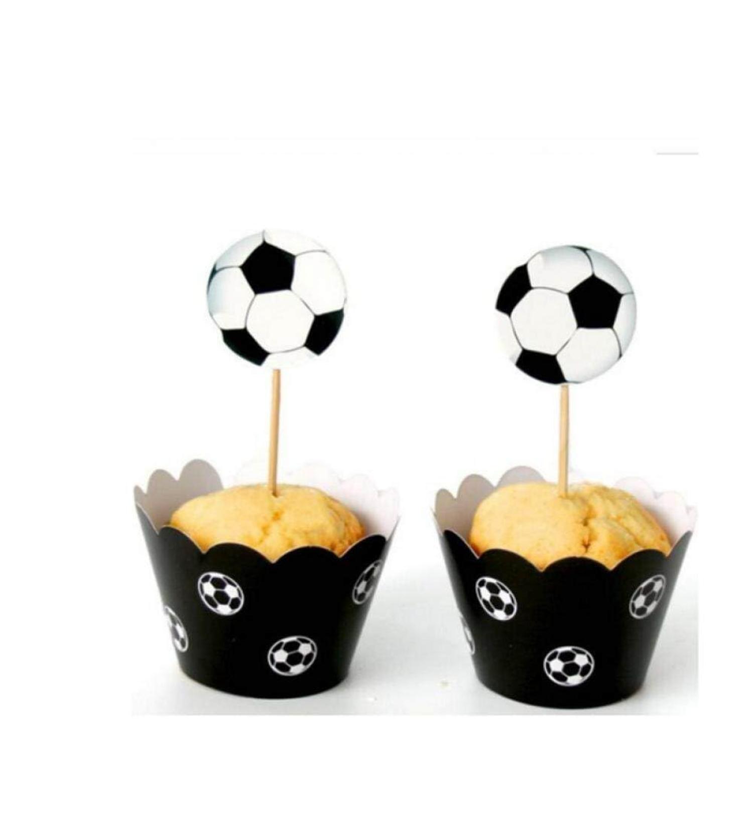 24 Pcs/lot Football Paper Cupcake Wrappers for Kids Party Birthday Decoration Cake Cups(12 Wraps+12 Topper) Molds - Buy Online on GoSupps.com