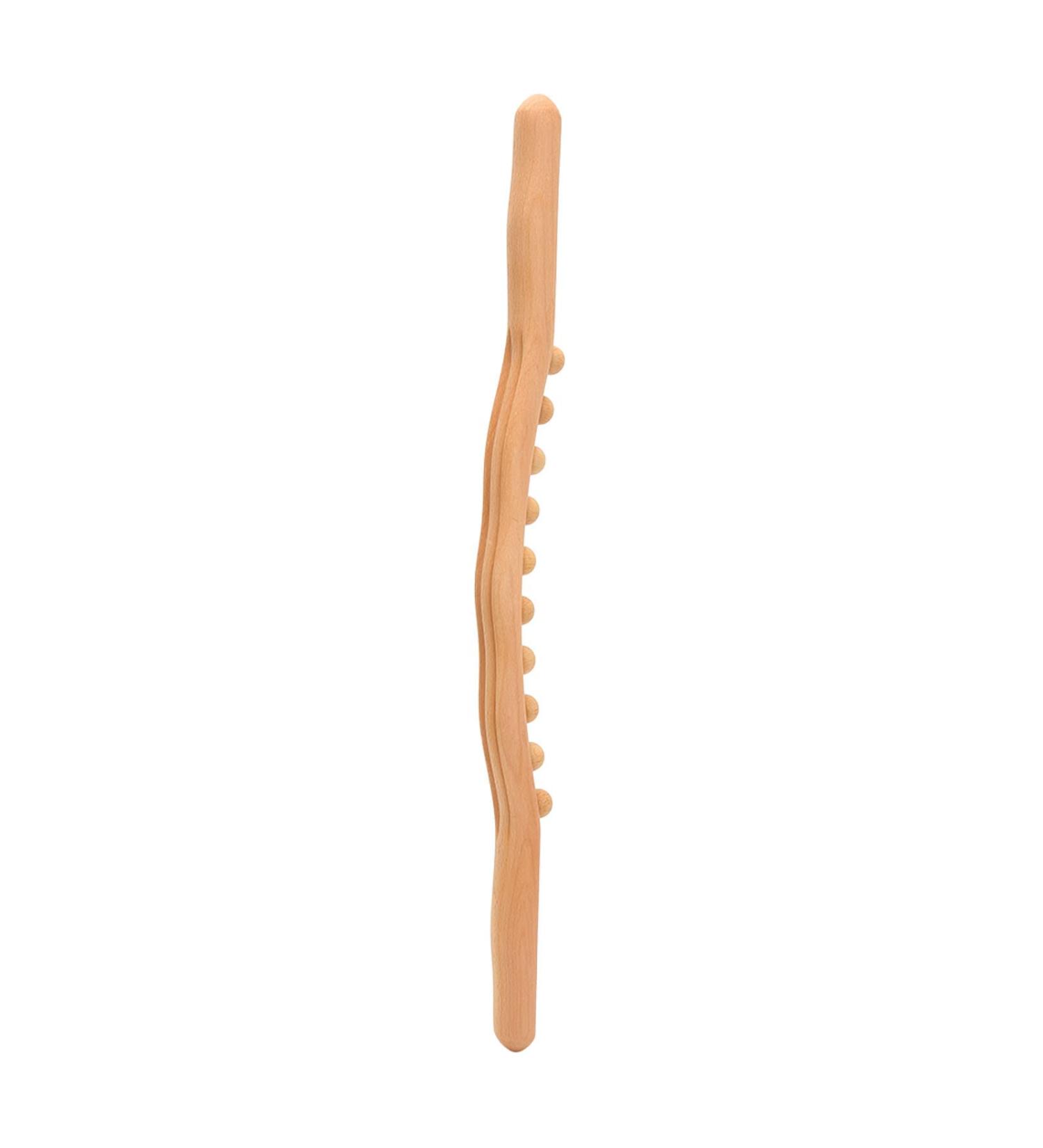 Schabestab Wooden Massage Device - Muscle Relaxation Back Massage Gua Sha Roller for Anti-Cellulite & Lymphatic Drainage | Maderotherapy - Buy Online on GoSupps.com