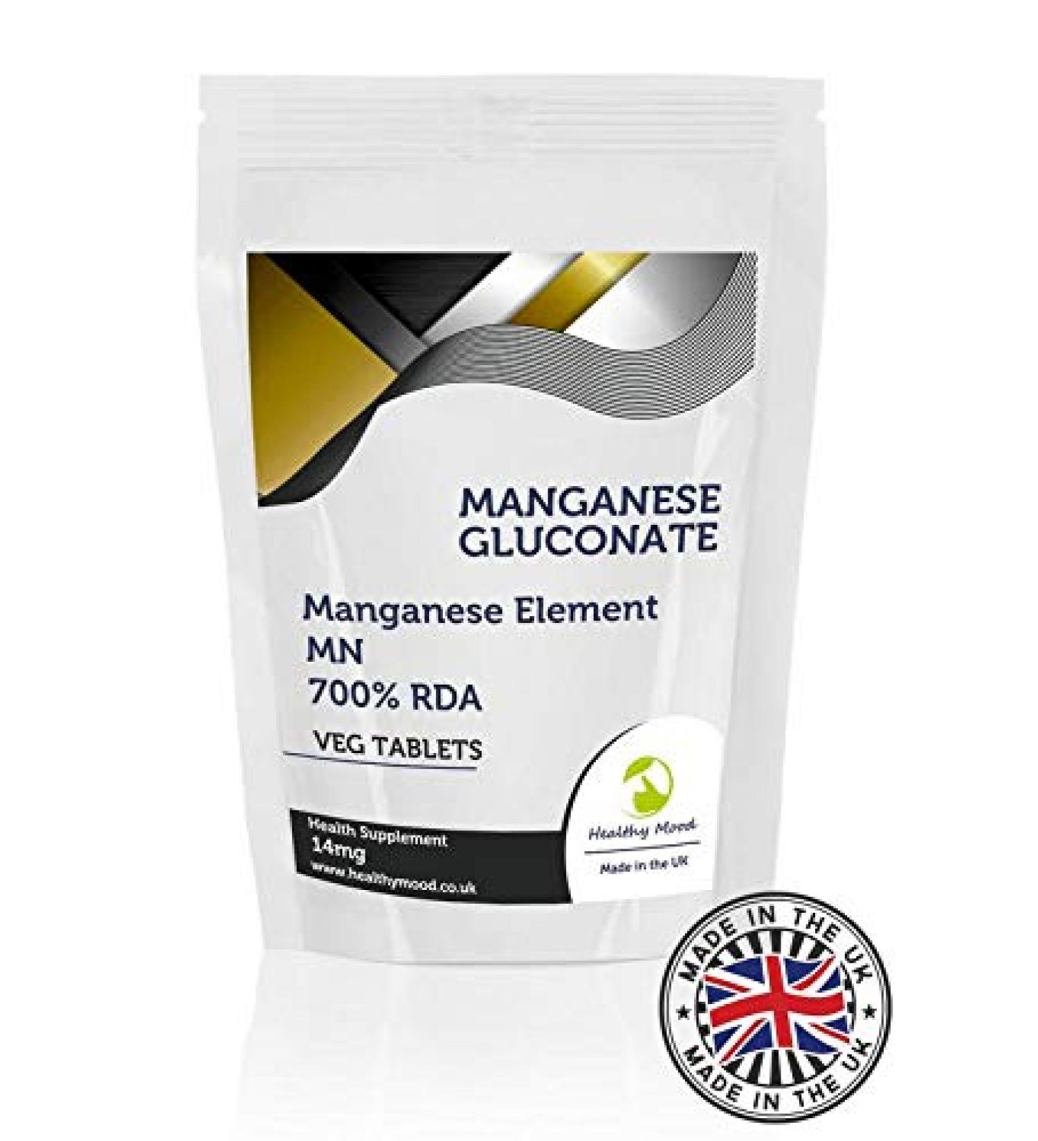 Manganese Gluconate 122mg 180 Tablets Manganese Element 14mg Health Supplements Nutrition Pills - Buy Online on GoSupps.com