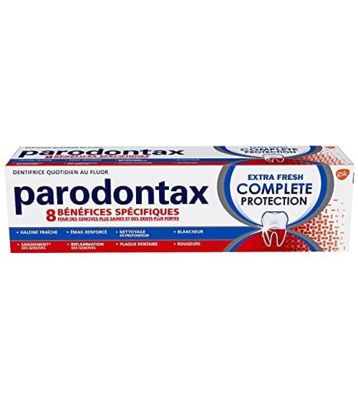 Parodontax Complete Protection Extra Fresh Toothpaste 8 Benefits Against Occasional Bleeding Gums 75ml - Buy Online on GoSupps.com