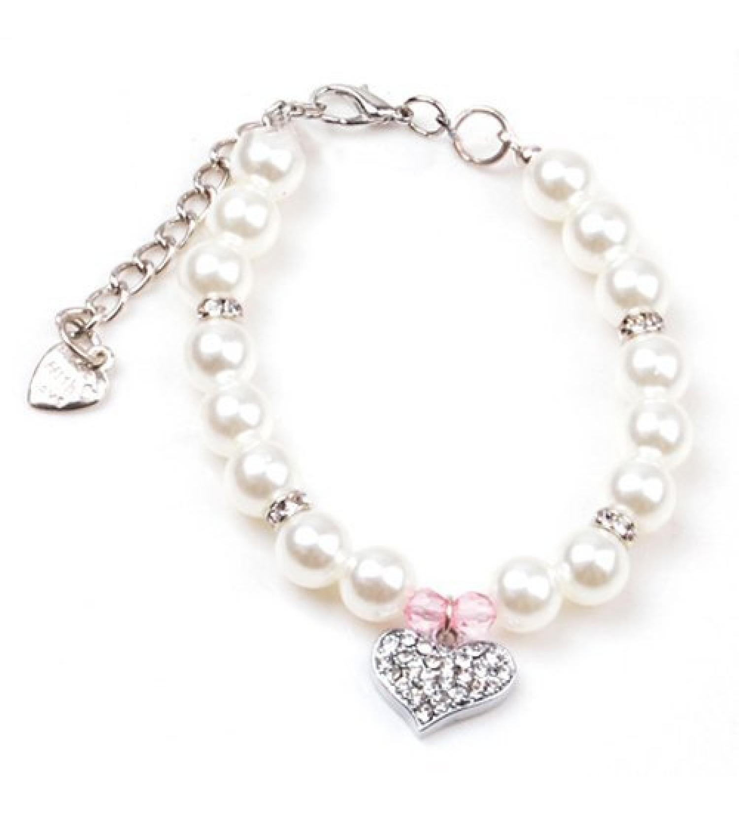 PetFavorites Pink Crystal Heart Necklace for Cats & Small Dogs - 12 Inch Neck Size - Buy Online on GoSupps.com