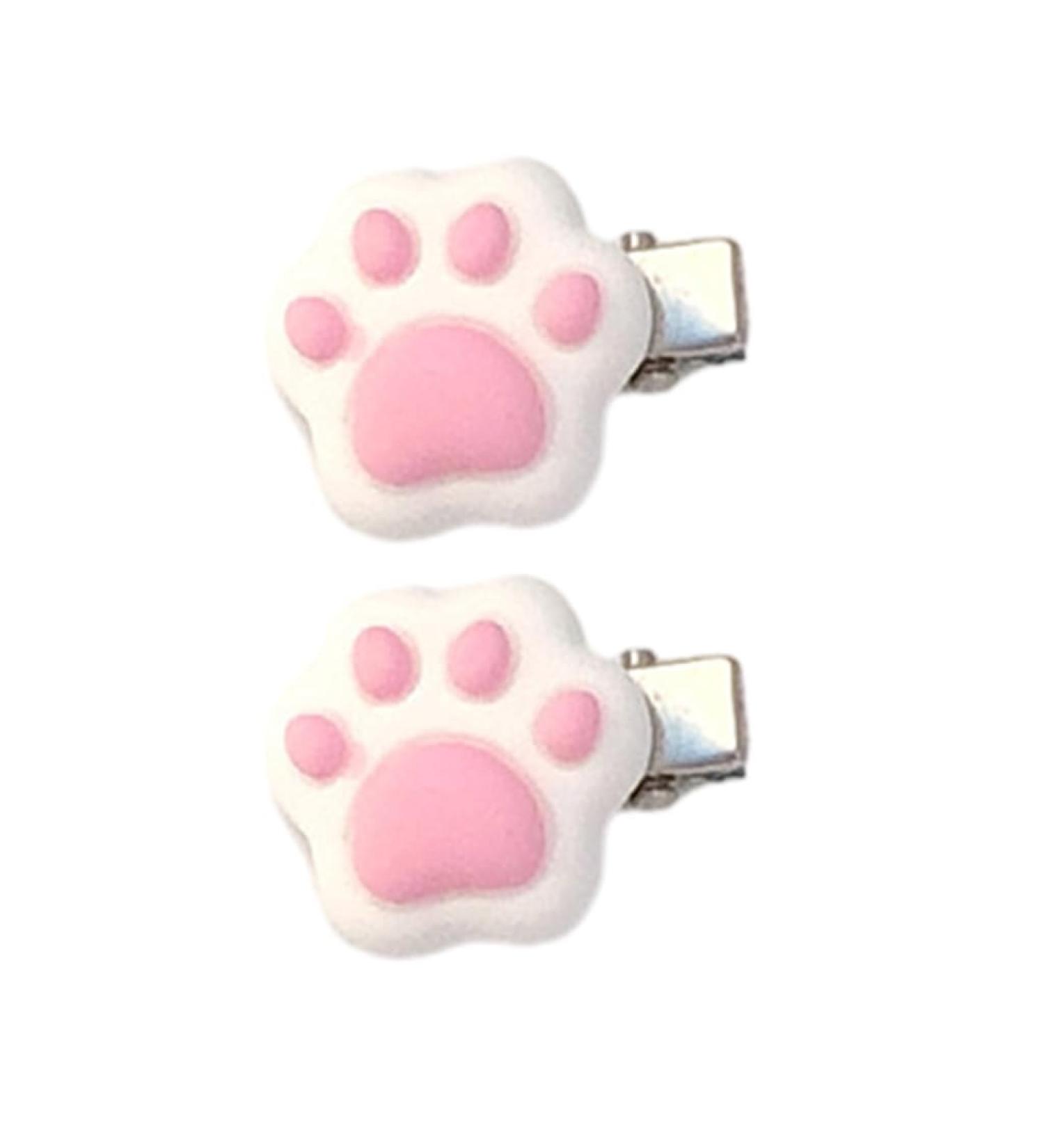 xbiez Chic Hair Clip Mini Cat Paw Shape Hairpin for Ponytail Bangs Dopamine Look Style Hairpins for Teenagers Children 1 pair - Buy Online on GoSupps.com