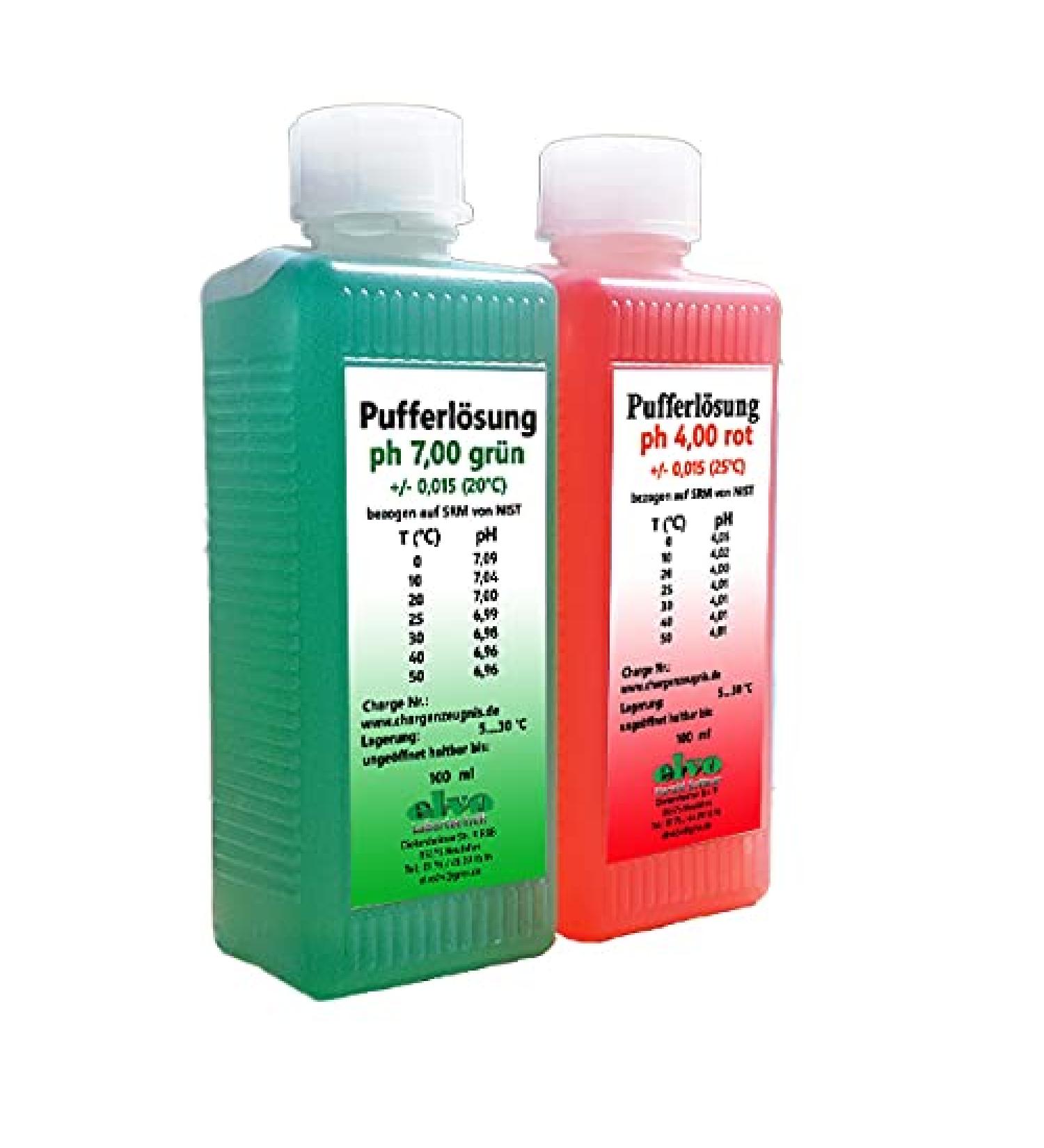 Buffer solution/calibration solution SET of 100 ml pH4+pH7 calibration solution.