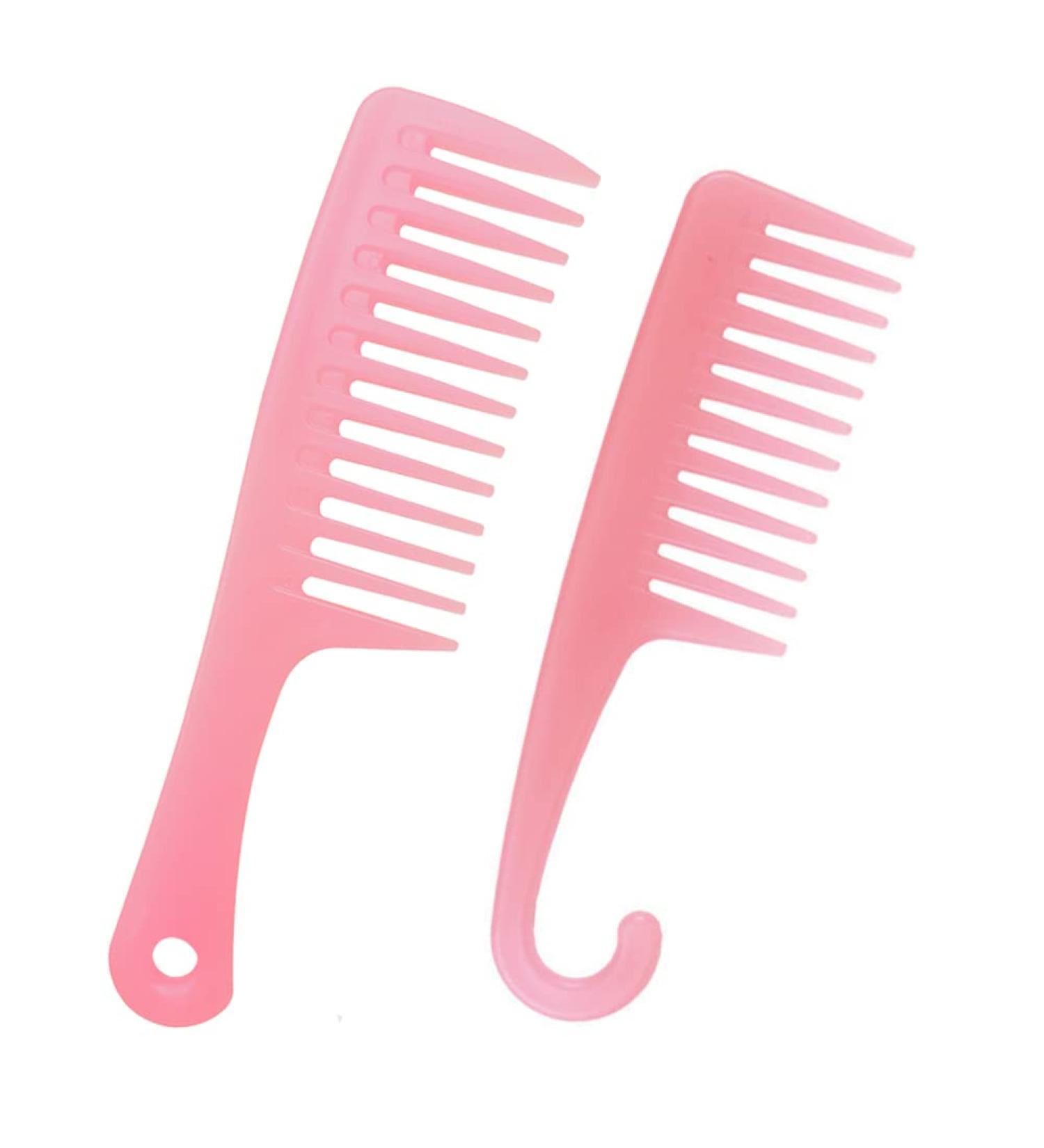 2 PCS Ancgreen Wide Tooth Detangling Shower Comb Set for Women - Ideal for Curly, Wet, Dry, Long & Thick Hair (Pink) - Buy Online on GoSupps.com
