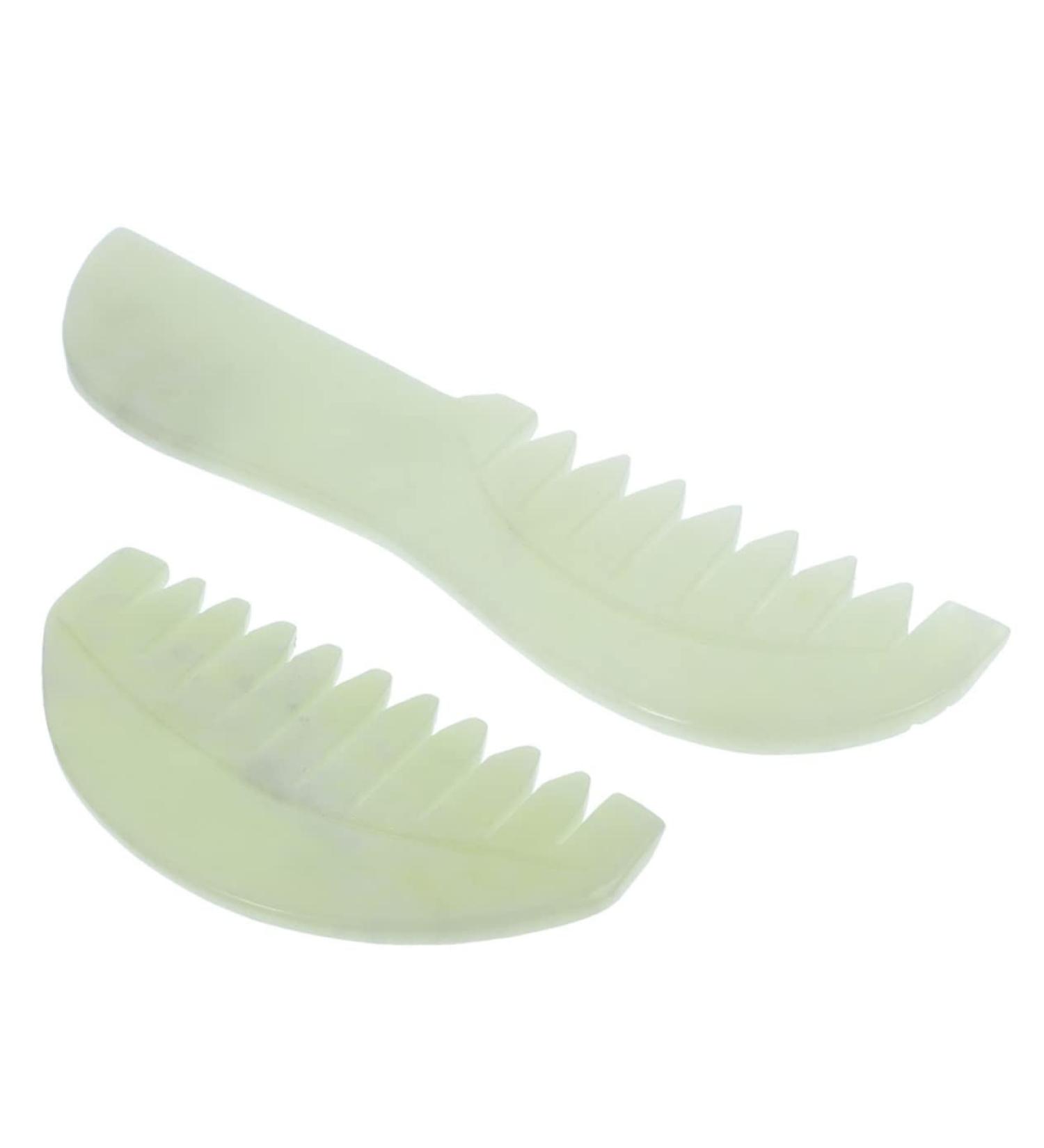 Orfofe 2-in-1 Jade Kamm Head Massager & Gua Sha Tool - Portable Jade Massage Device for Deep Relaxation & Body Care - Buy Online on GoSupps.com