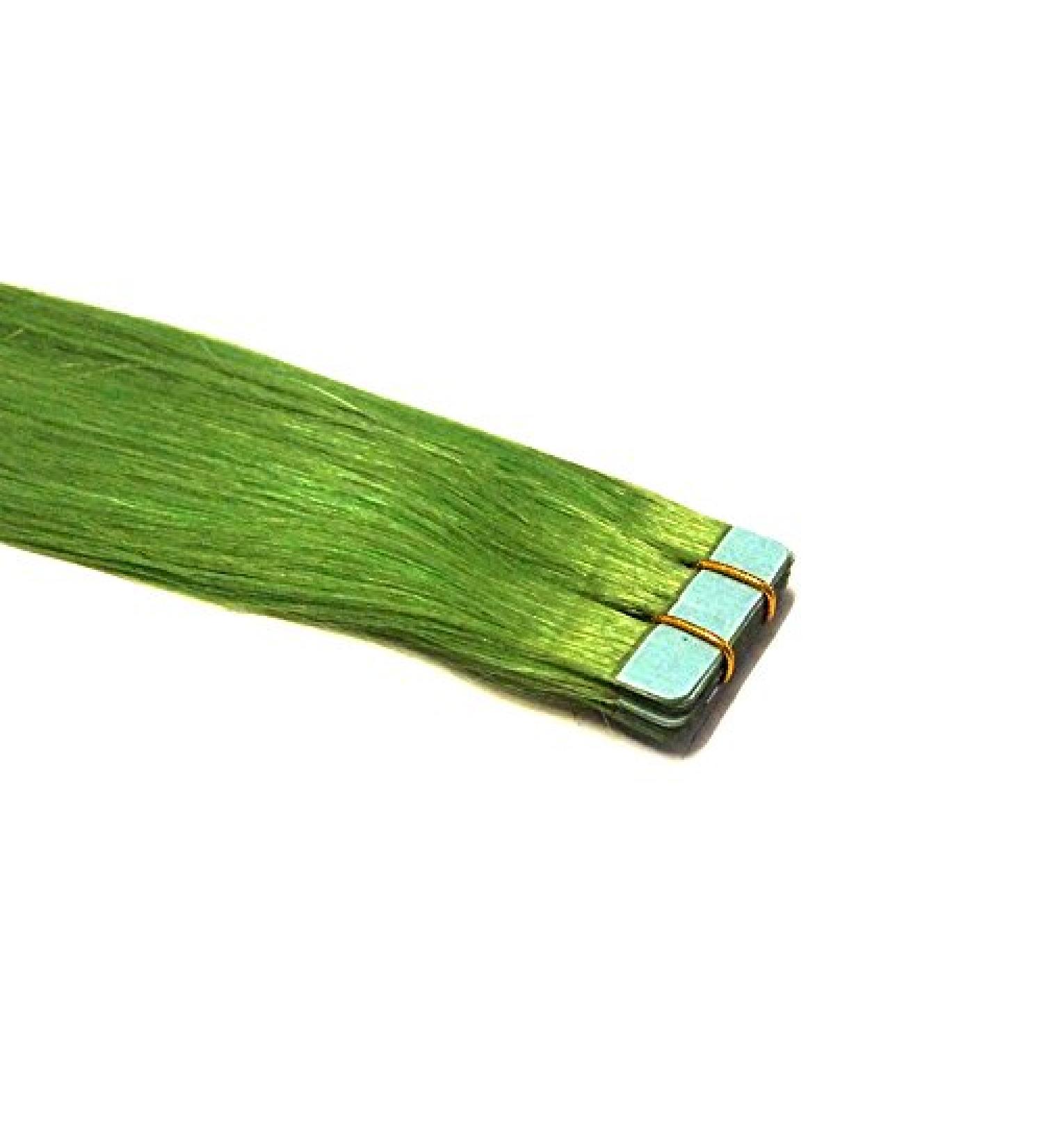 Tape In/On 100% Human Hair Remy Hair Extensions Hair Extension 2.5g / Weft (40cm - 10 Wefts - Green)