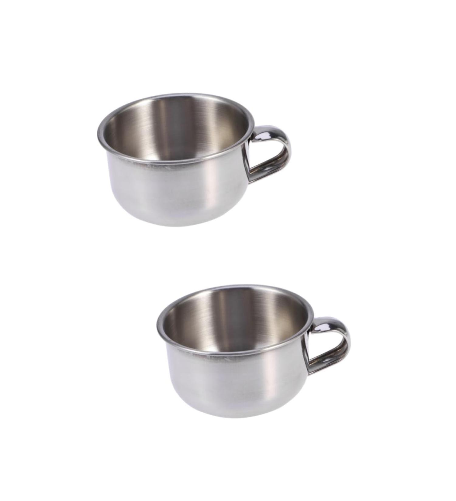 Angoily 2-Piece Stainless Steel Shaving Bowl Set - Rust-Free Brush & Soap Shell for Men | Durable Razor Shaving Foam Holder - Buy Online on GoSupps.com
