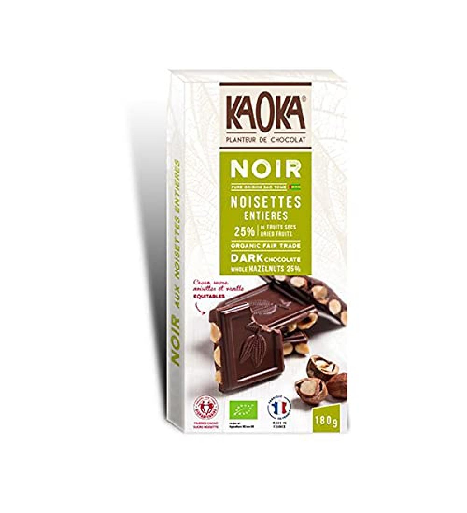 Kaoka - Dark Chocolate Bar with Hazelnut 180G - Sold per unit - Buy Online on GoSupps.com