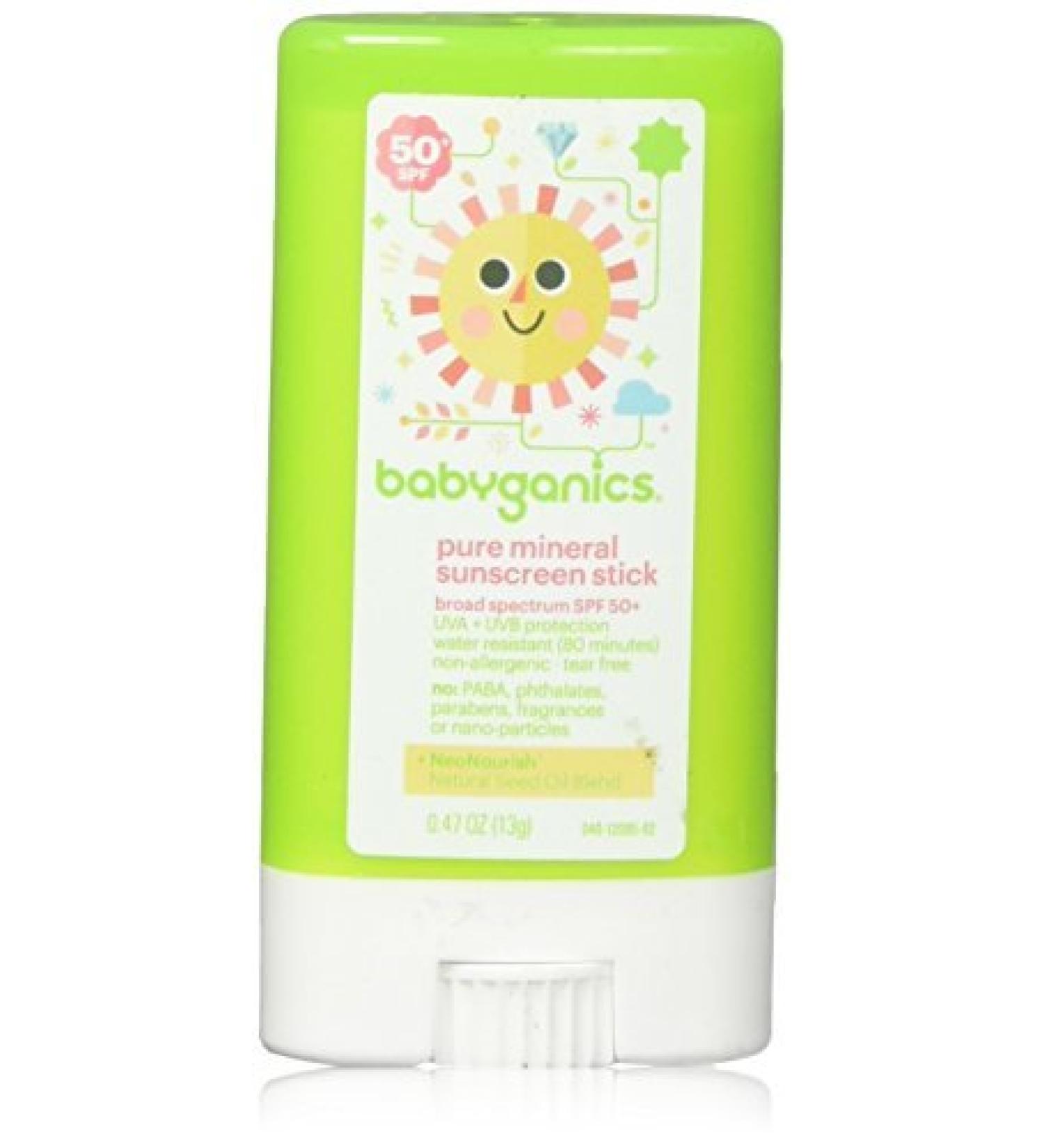 Babyganics SPF 50+ Mineral Sunscreen Stick - 0.47 oz - Fragrance Free - Buy Online on GoSupps.com