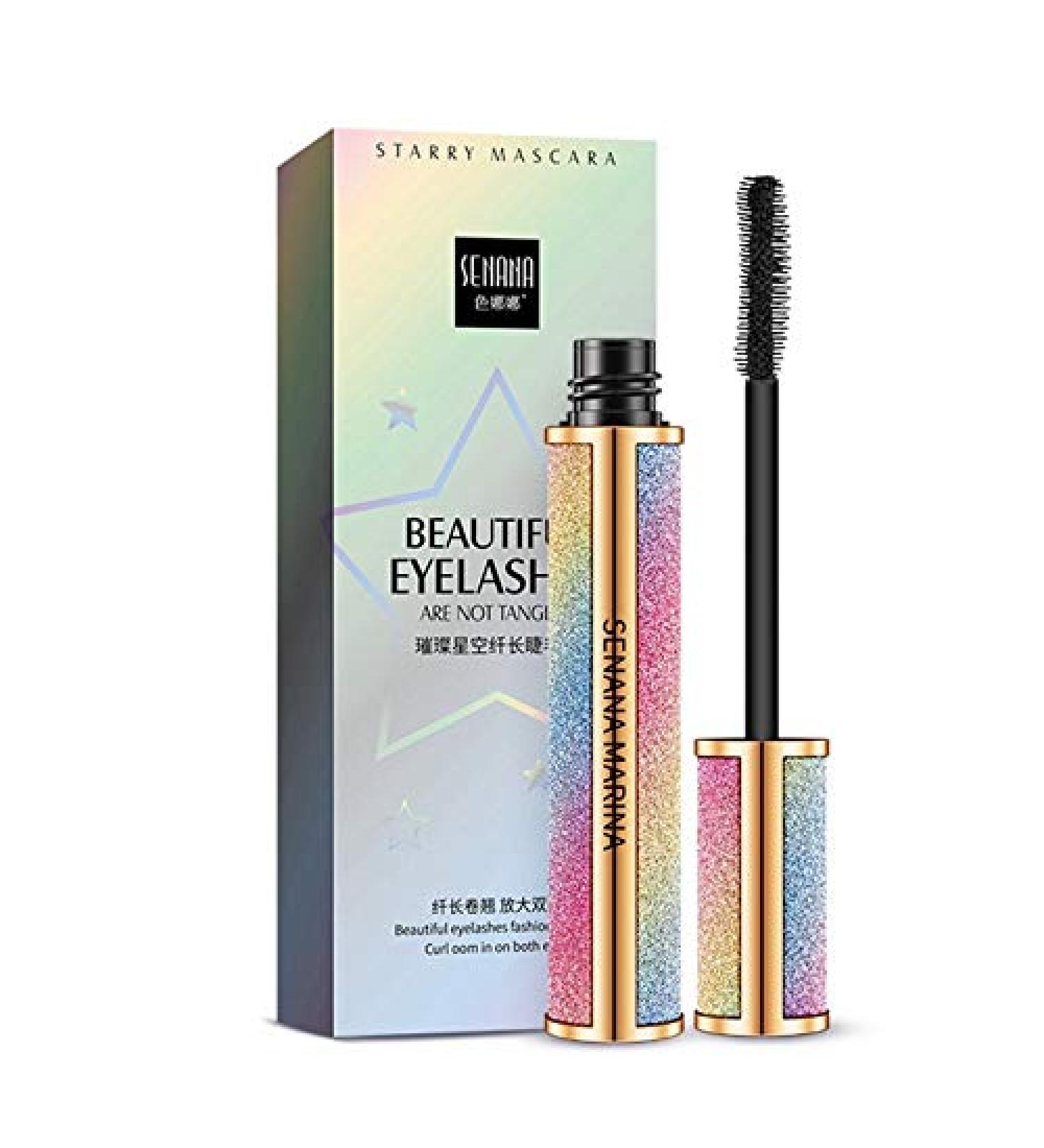 XunChung Starry Sky Mascara 4D Waterproof Fiber Silk Eyelash Thick Curling Natural Lengthening Eye Lash 4D Black Eyes Makeup Color 1pc - Buy Online on GoSupps.com