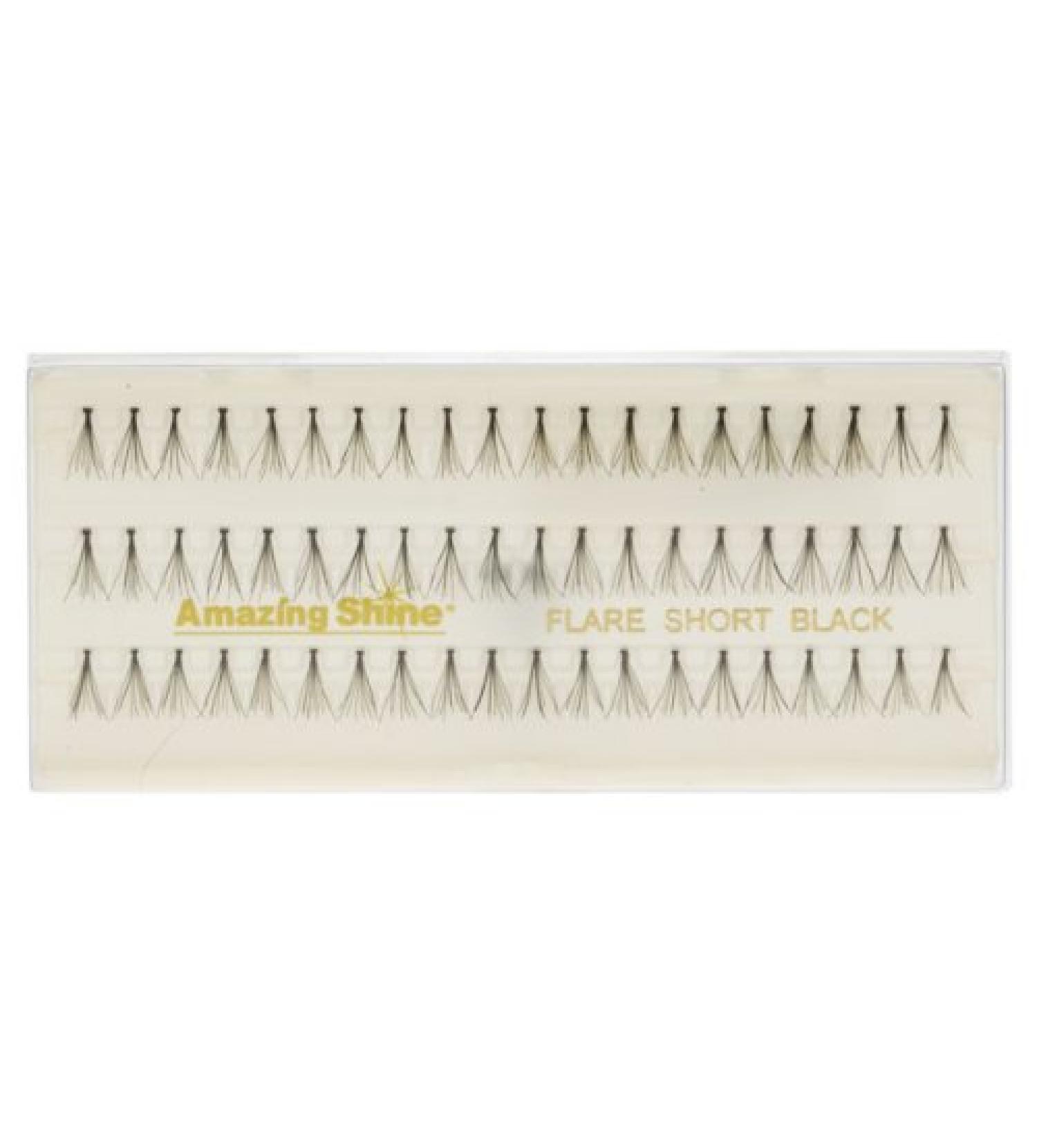 Amazing Shine Individual False Eyelashes - Flare Short Black