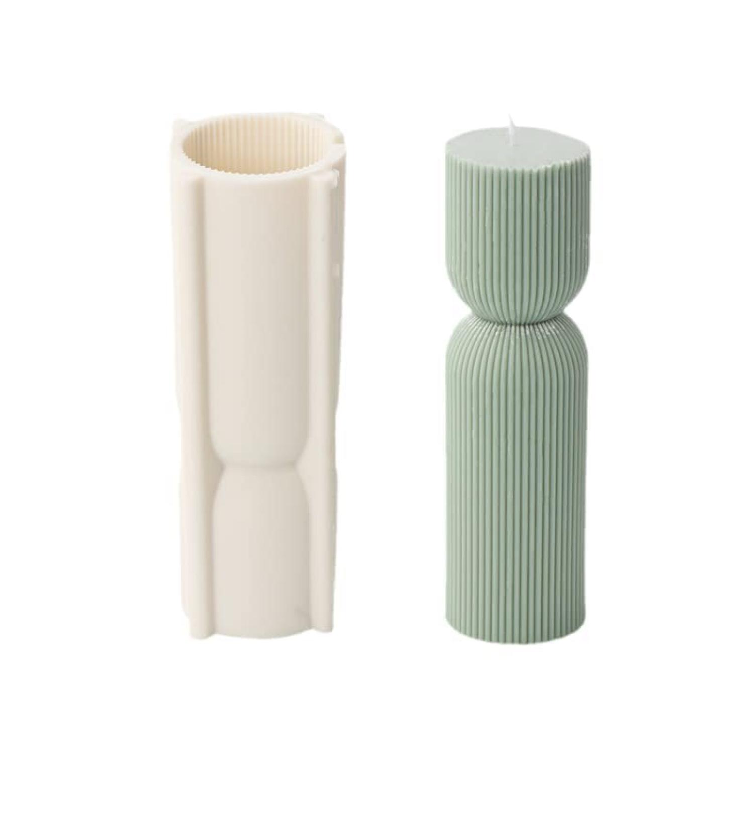 TOPYS Striped Pillar Candle Mold - Ribbed Twist Geometric Design for Aromatherapy and Handmade Soap Making | Silicone Mold for Crafts - Buy Online on GoSupps.com