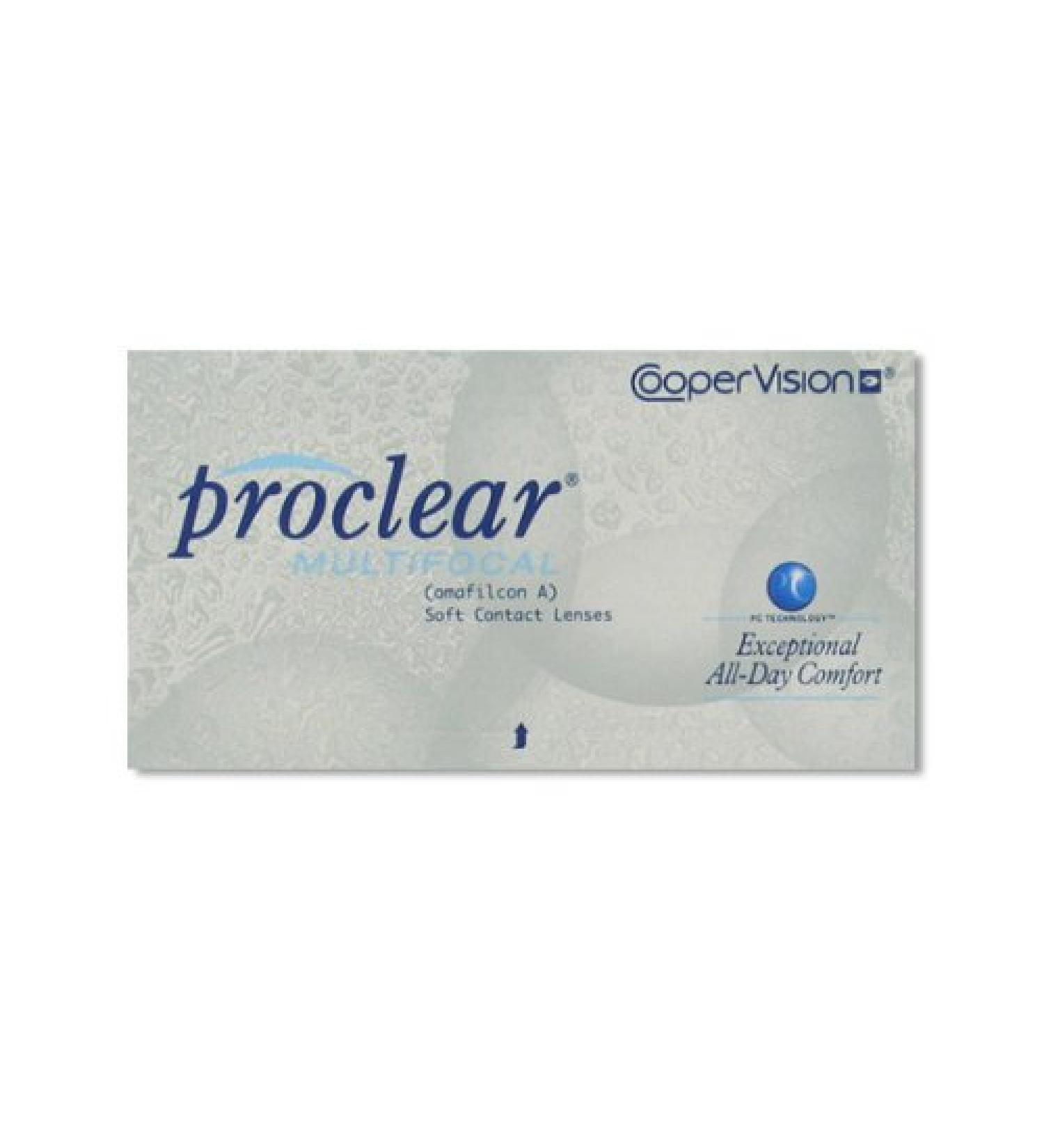 Proclear contact lenses multifocal monthly R 8.7 D 14.4 5 diopter addition 2.5 Non-dominant 6 astigmatism