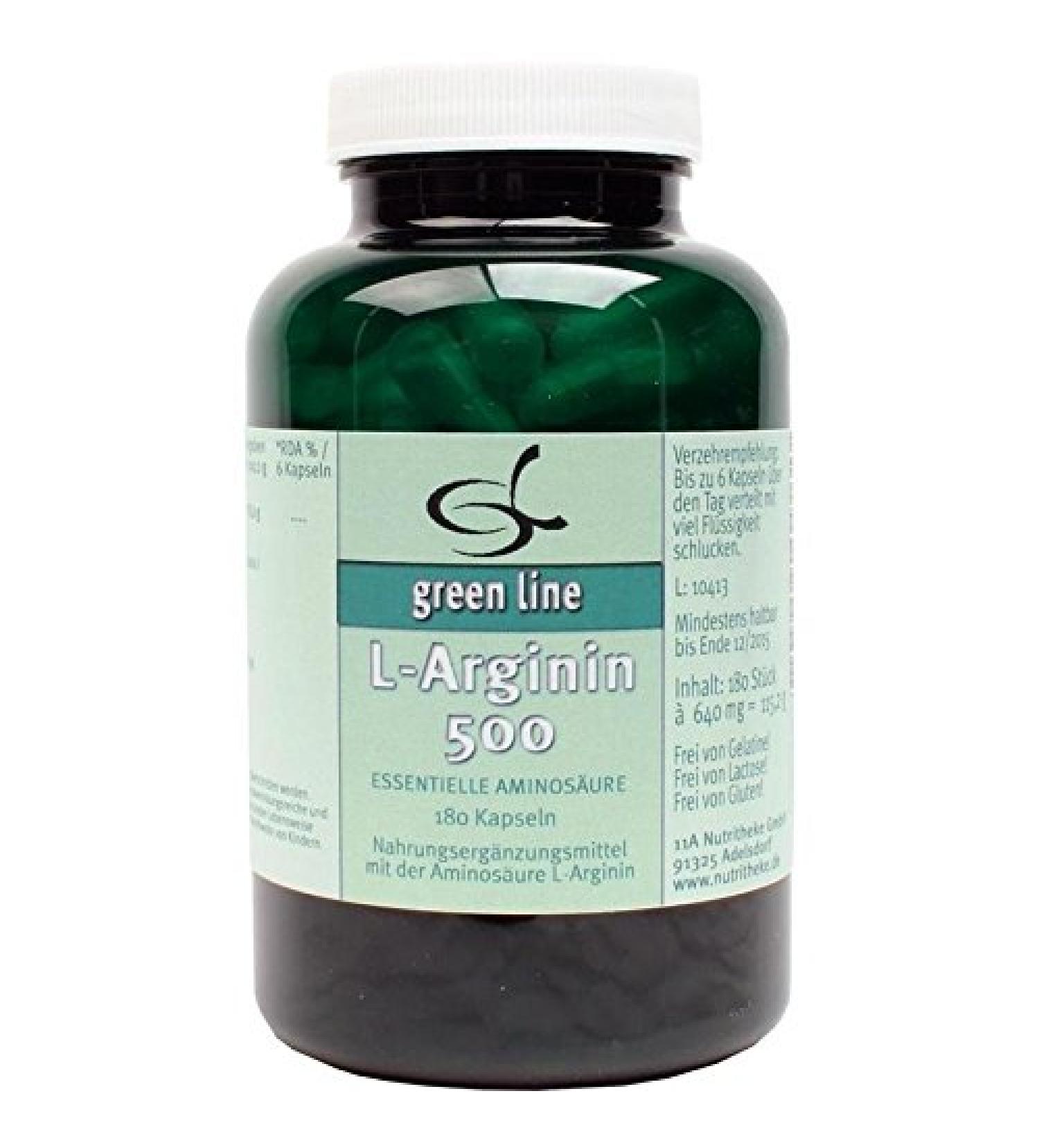 L-arginine 500 capsules 180 st