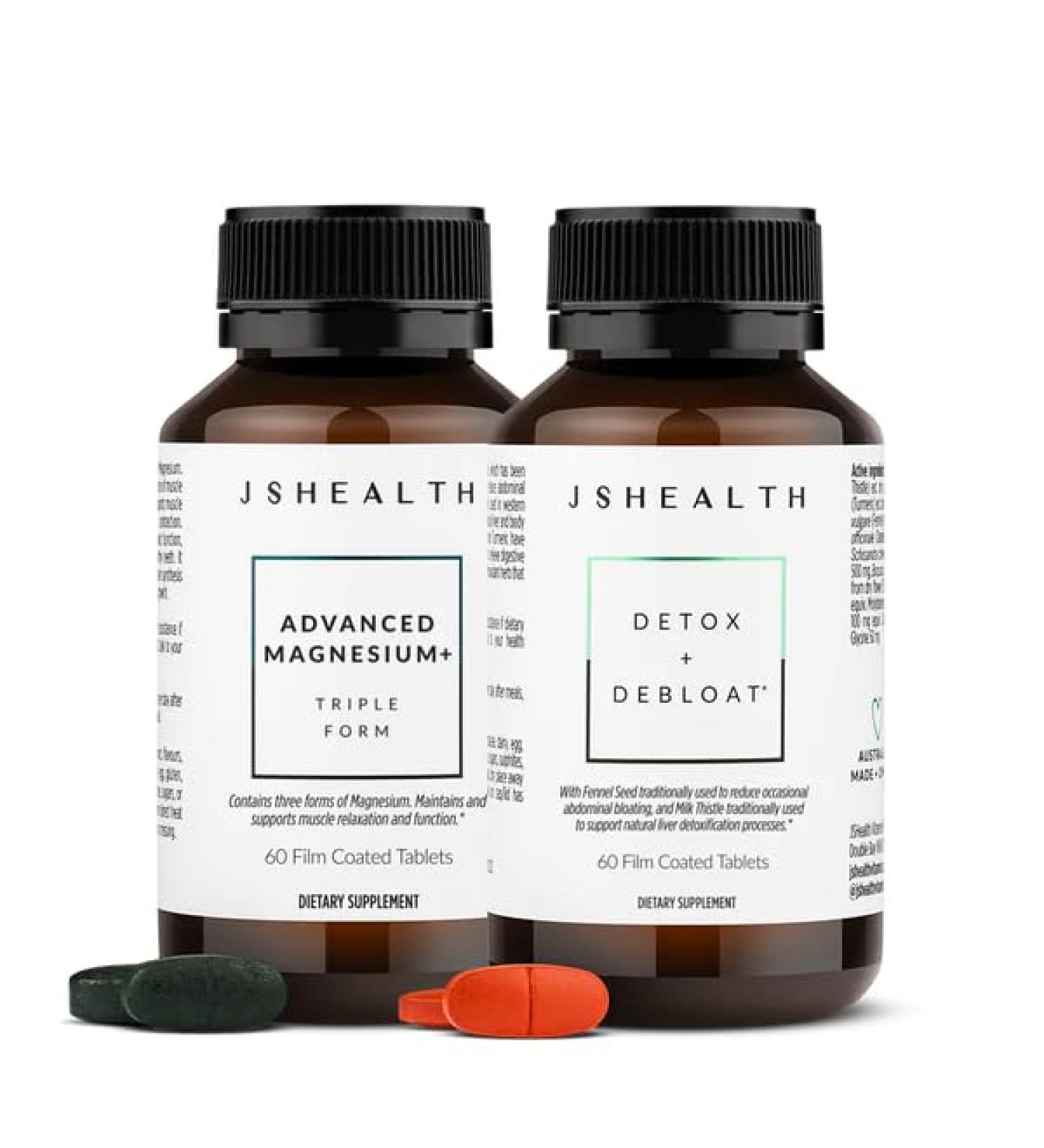 JSHealth Vitamins Bloating Bundle - Includes Detox + Debloat Liver Health Formula & Metabolism+ Natural Energy Support - Buy Online on GoSupps.com