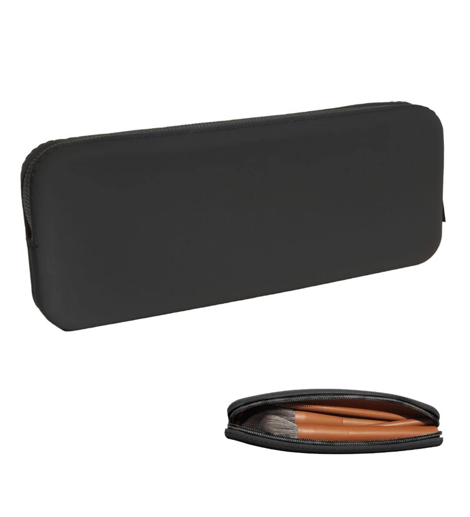 Silicone Makeup Brush Travel Case - Zippered Pouch & Organizer for Brushes - Black - Buy Online on GoSupps.com