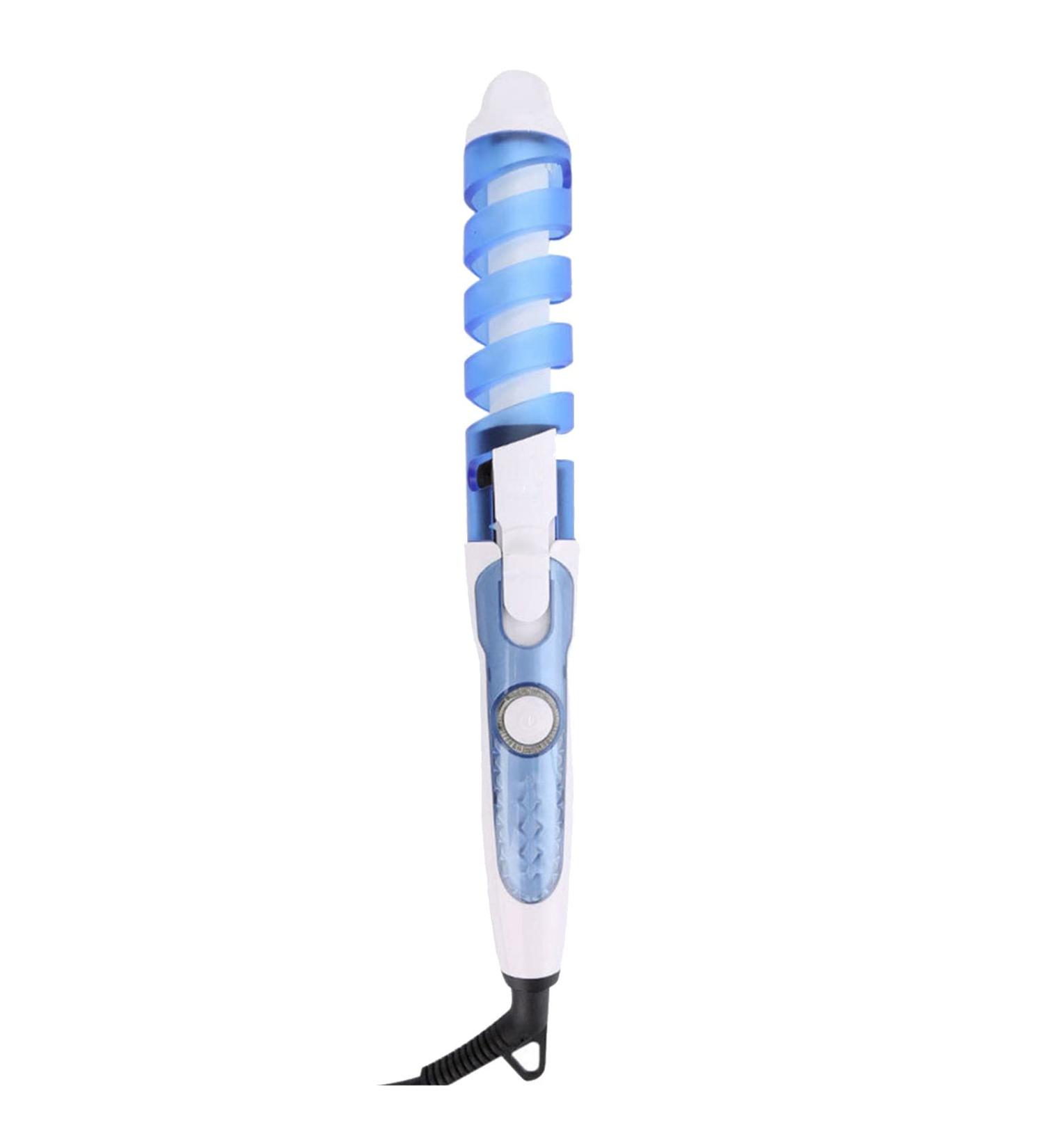 Electric Hair Curler - Portable Spiral Waver Stick | Ceramic Curling Wand for Wet & Dry Hair - Rapid Temperature & Anti-Hot Design (Blue - Buy Online on GoSupps.com