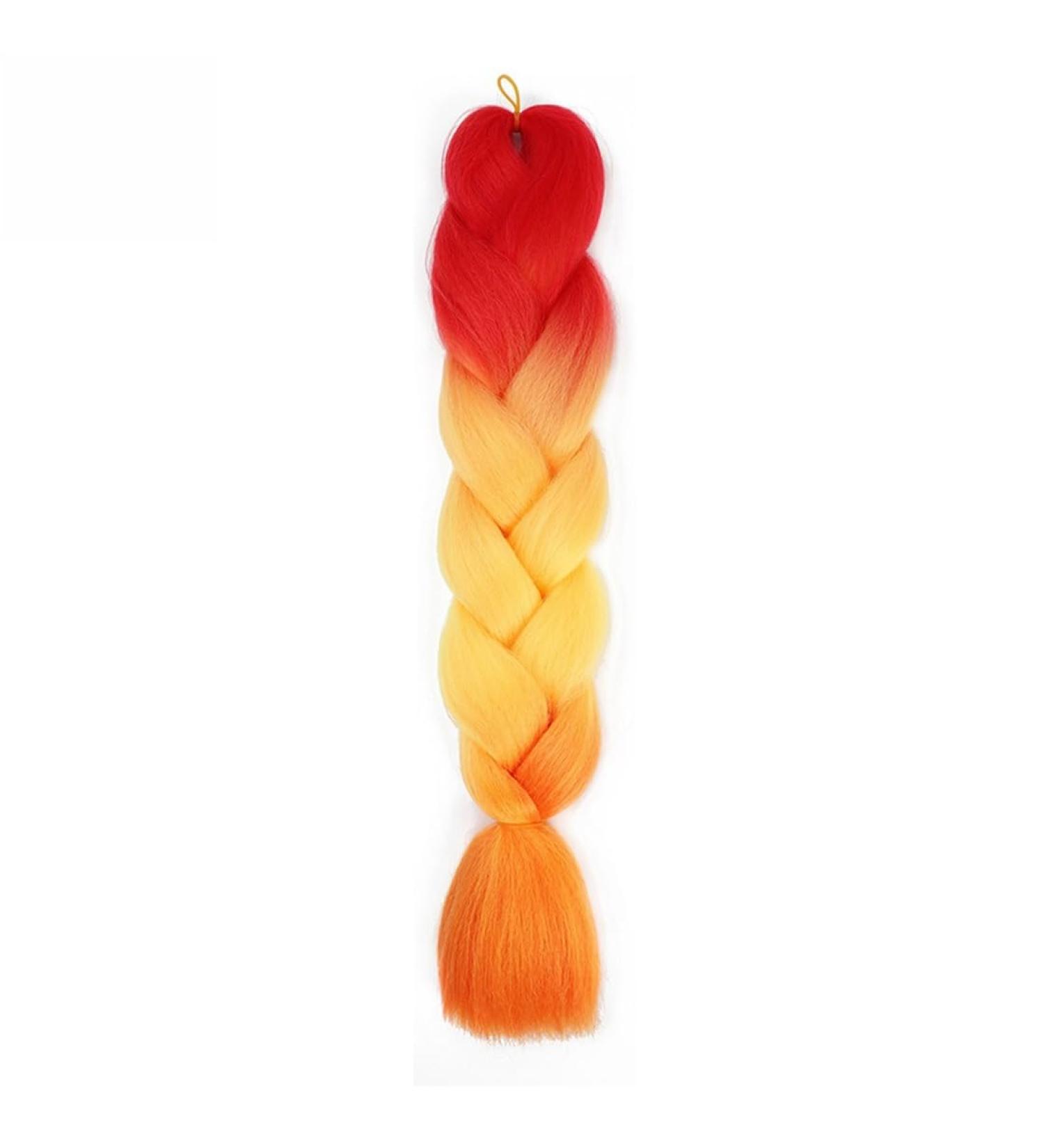 Colorful braided hair 24" Colorful Jumbo Braiding for Girls Children Rainbow Braided Hair Afro Braids Crochet Twists Hair for Party Hair Accessories (Color : C) - Buy Online on GoSupps.com