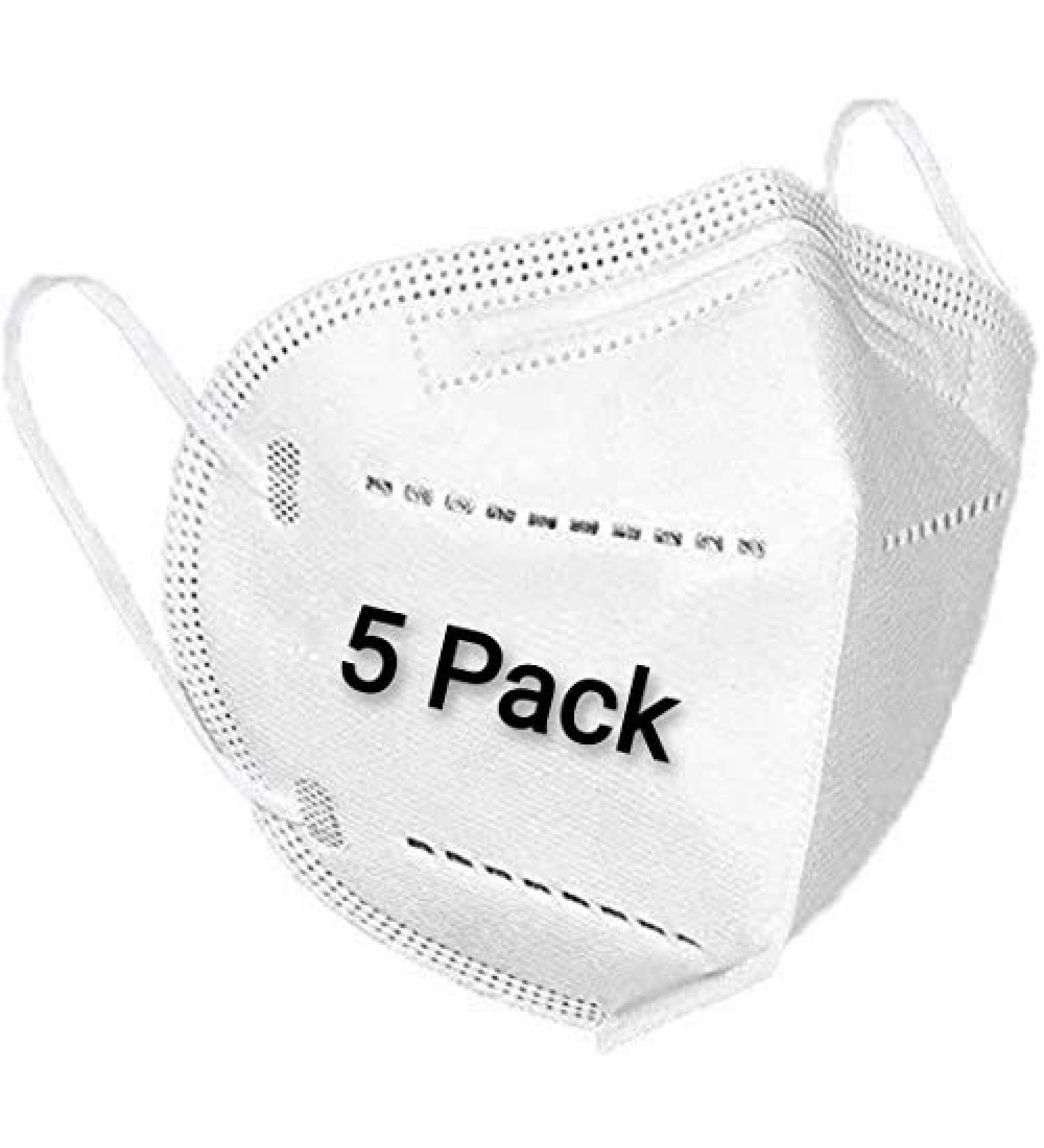 Disposable Earloop Face Mask - PM2.5 Protection, Medium Size (5 Pack) - Buy Online on GoSupps.com