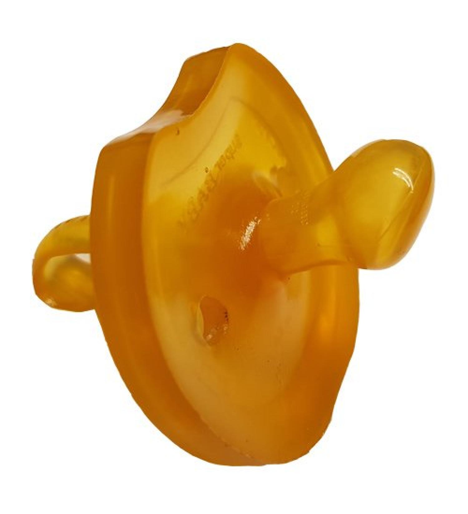 Pacifier natural rubber teat orthodontic shape size S from 0 - 6 months