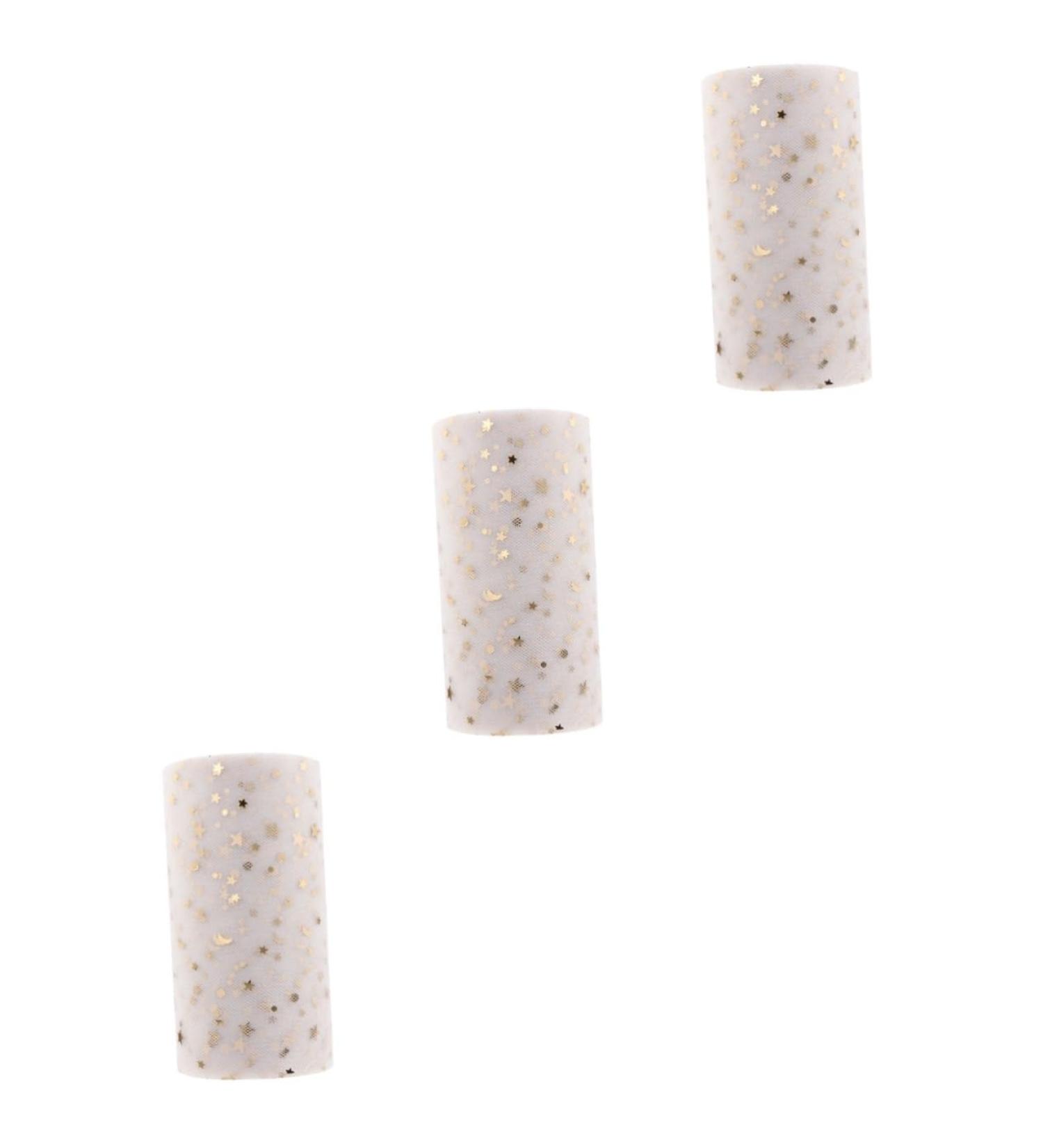 ABOOFAN 3 Rolls Christmas Scarf Dinner Table Decor Mesh Ribbon Diy Wrapping Tulle Star Yarn - Buy Online on GoSupps.com
