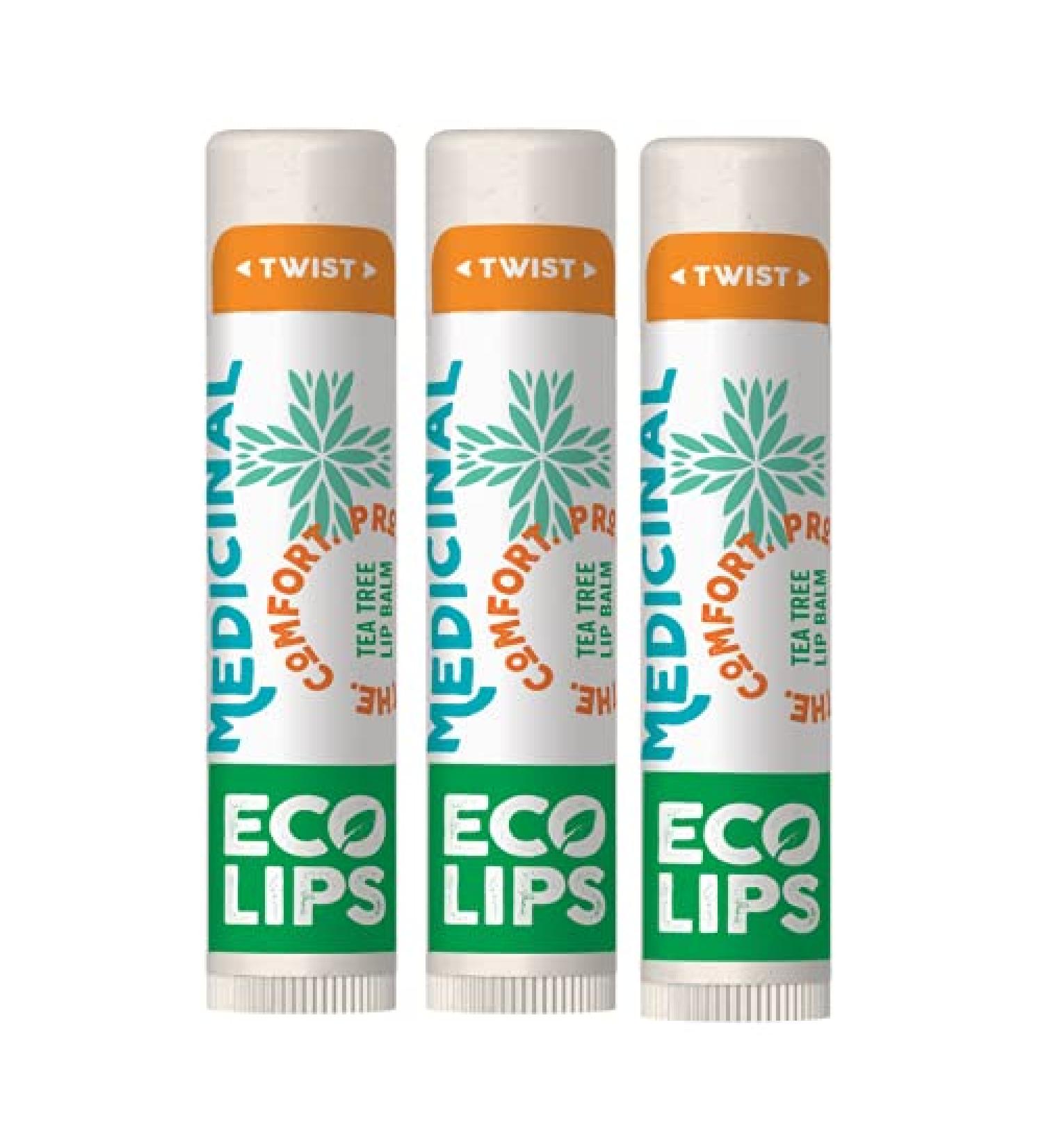 Organic Tea Tree Lip Balm Trio in Eco-Friendly Plant Pod Packaging - Buy Online on GoSupps.com