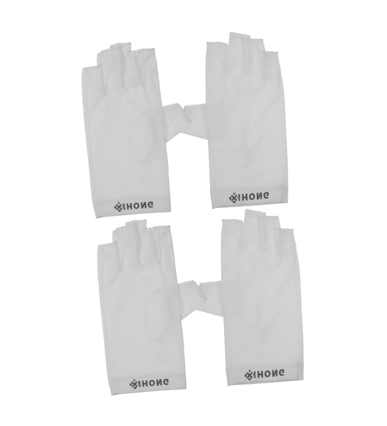Healeved 2 Pairs Uv Gloves Nail Dryer Uv Glove Gel Manicure Gloves Fingerless Manicure Gloves Uv Shield Gloves Nail Gel Uv Nail Gloves Lamp Fabric Anti-uv White Women's - Buy Online on GoSupps.com