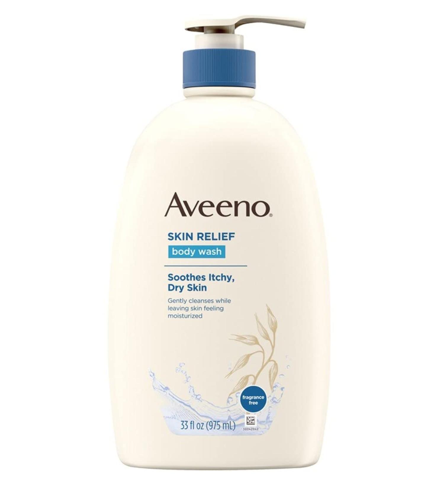Aveeno Skin Relief Body Wash with Oat, 33 fl. oz (Pack of 2) - Fragrance-Free, Soap-Free & Dye-Free for Sensitive Skin - Buy Online on GoSupps.com