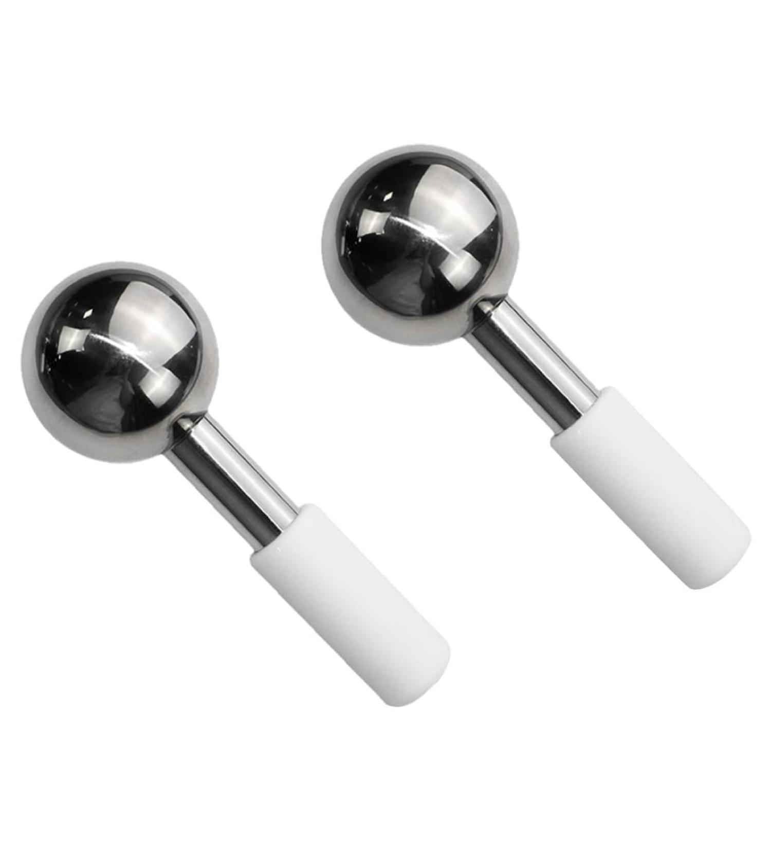 Stainless Steel Facial Ice Ball - 2 PC Set for Beauty & Massage | Ice Roller for Glowing Skin - Buy Online on GoSupps.com
