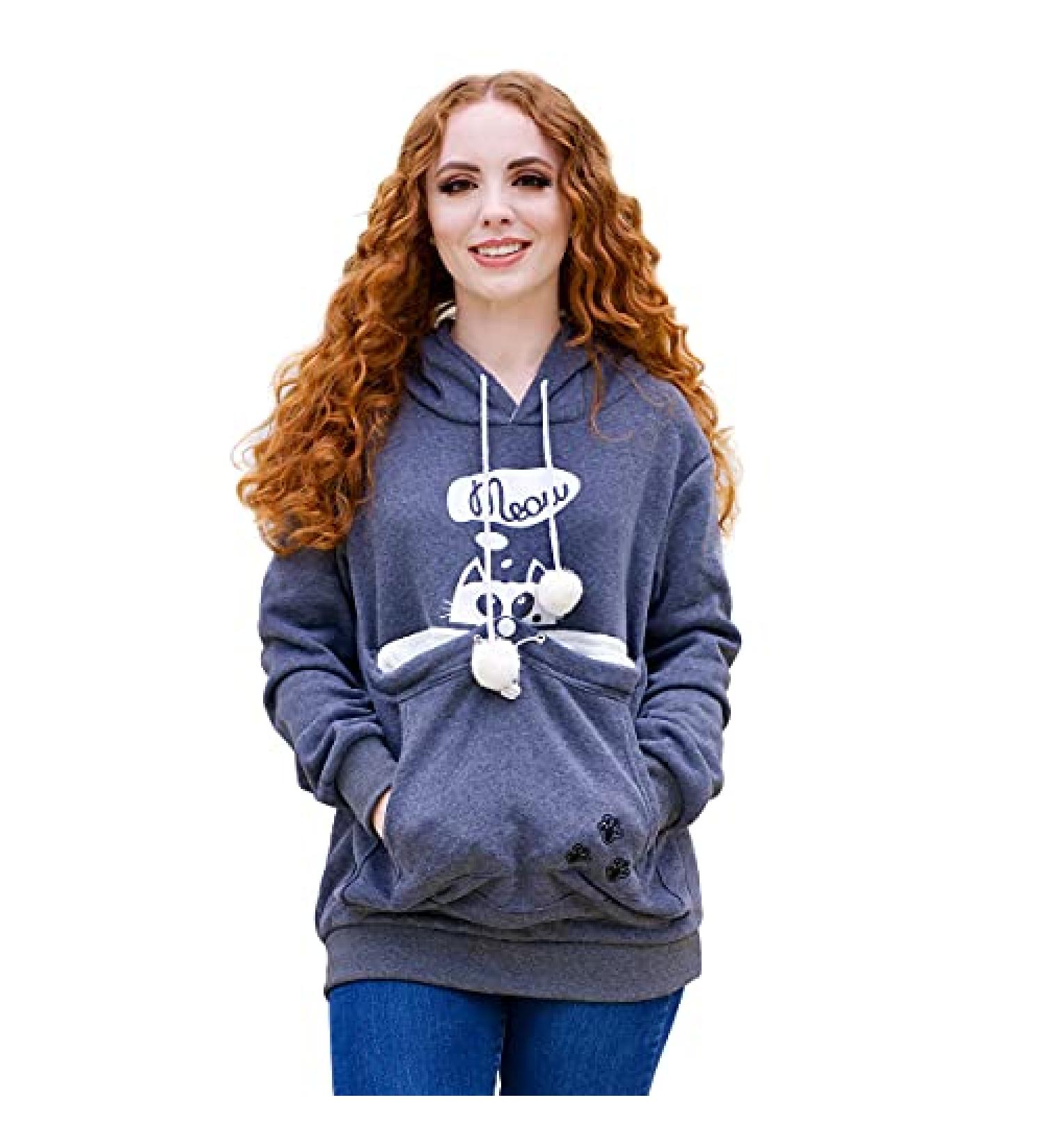 ALYC Pet Pouch Hoodie - Dark Grey XX-Large Dog Cat Holder Carrier Sweatshirt - Buy Online on GoSupps.com