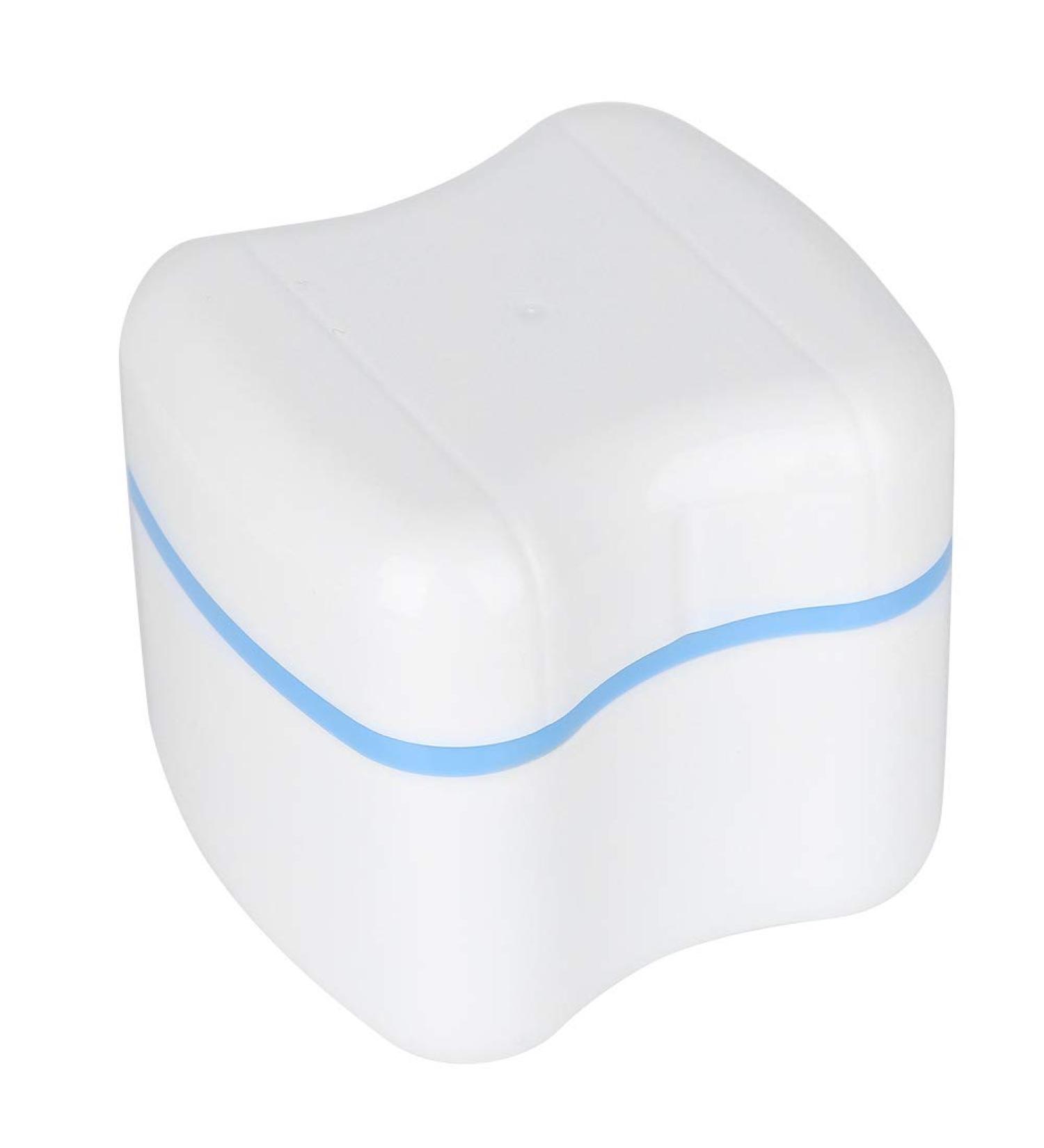 Verdant Touch False Teeth Storage Case | Sky Blue Denture Box with Filter Screen for Dental Appliances - Buy Online on GoSupps.com