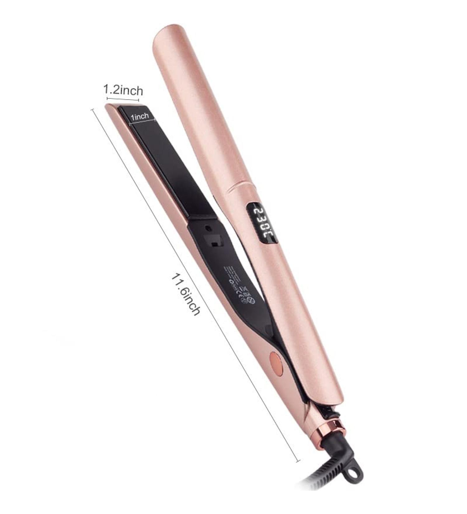 Two-in-One Cylindrical Hair Straightener & Curling Iron - Multi-Function Styling Tool in Gold & White | Lightweight Compact Design for Effortless Hair Styling - Buy Online on GoSupps.com