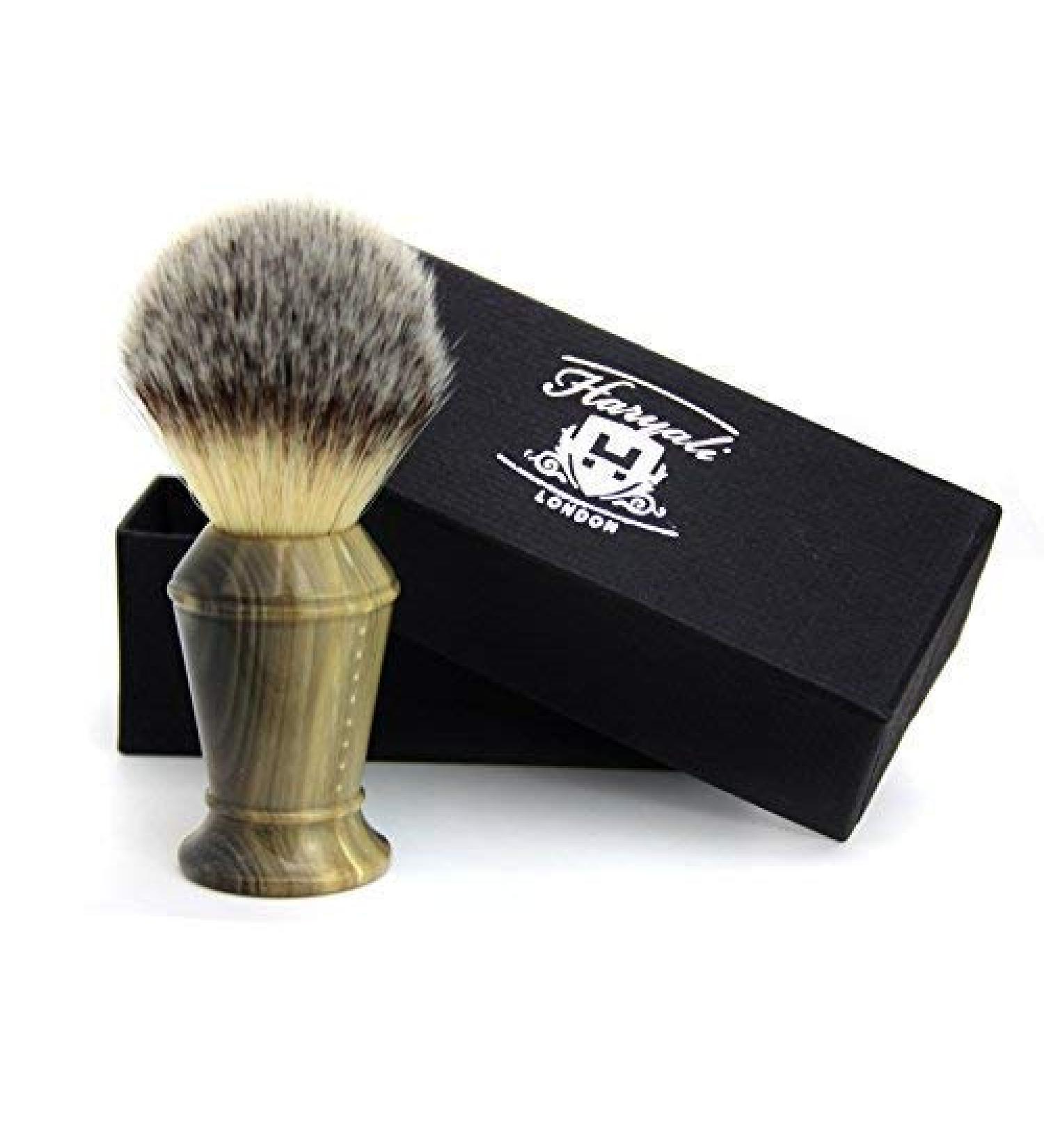 Buy Synthetic Hair Shaving Brush with Artificial Horn Handle Classic Gift Box for Men | International Shipping - Buy Online on GoSupps.com