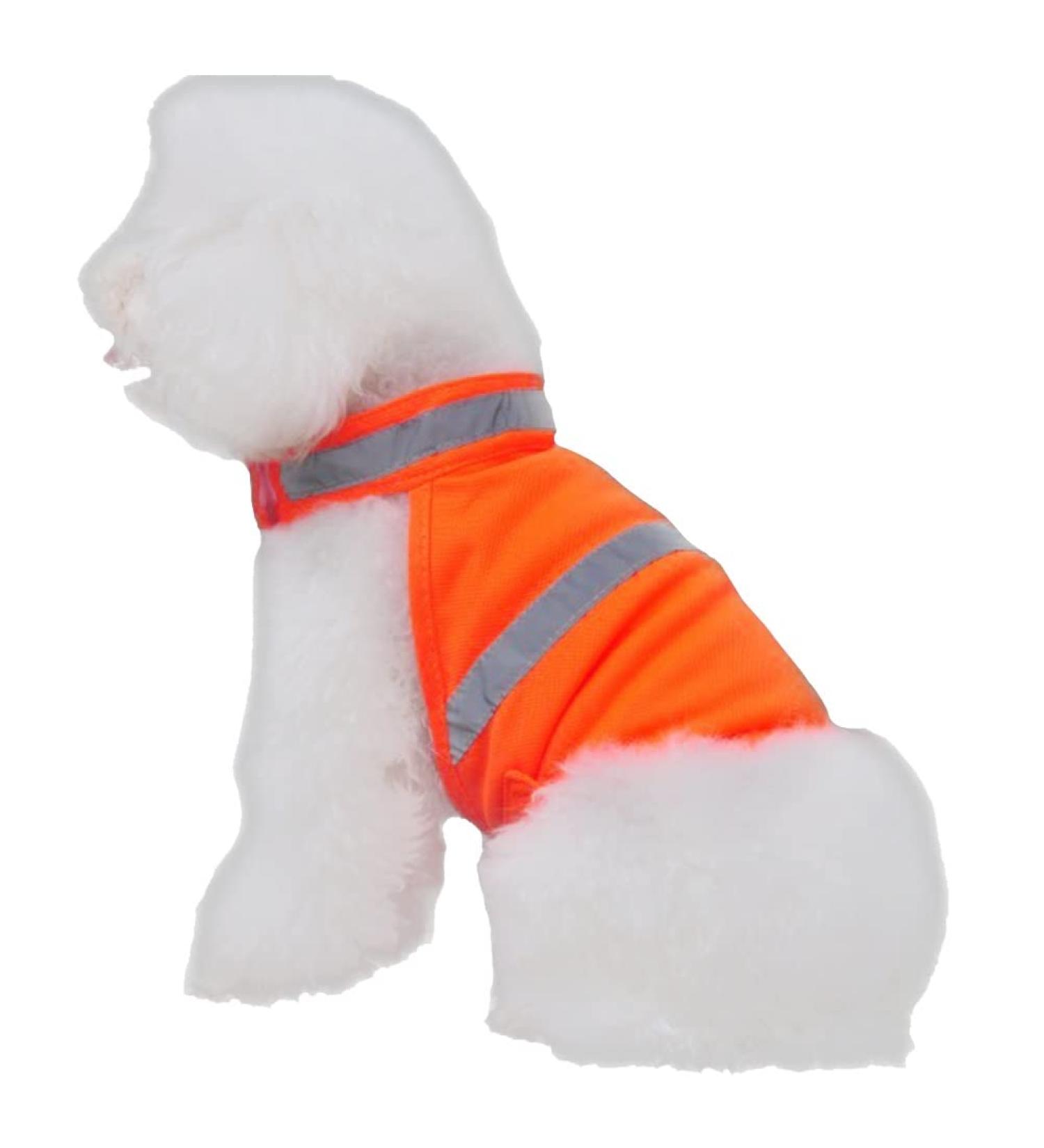 Villcase Reflective Safety Vest for Dogs | High Visibility Breathable Summer Clothing for Walking Running & Hiking | Fluorescent Orange Size M - Buy Online on GoSupps.com