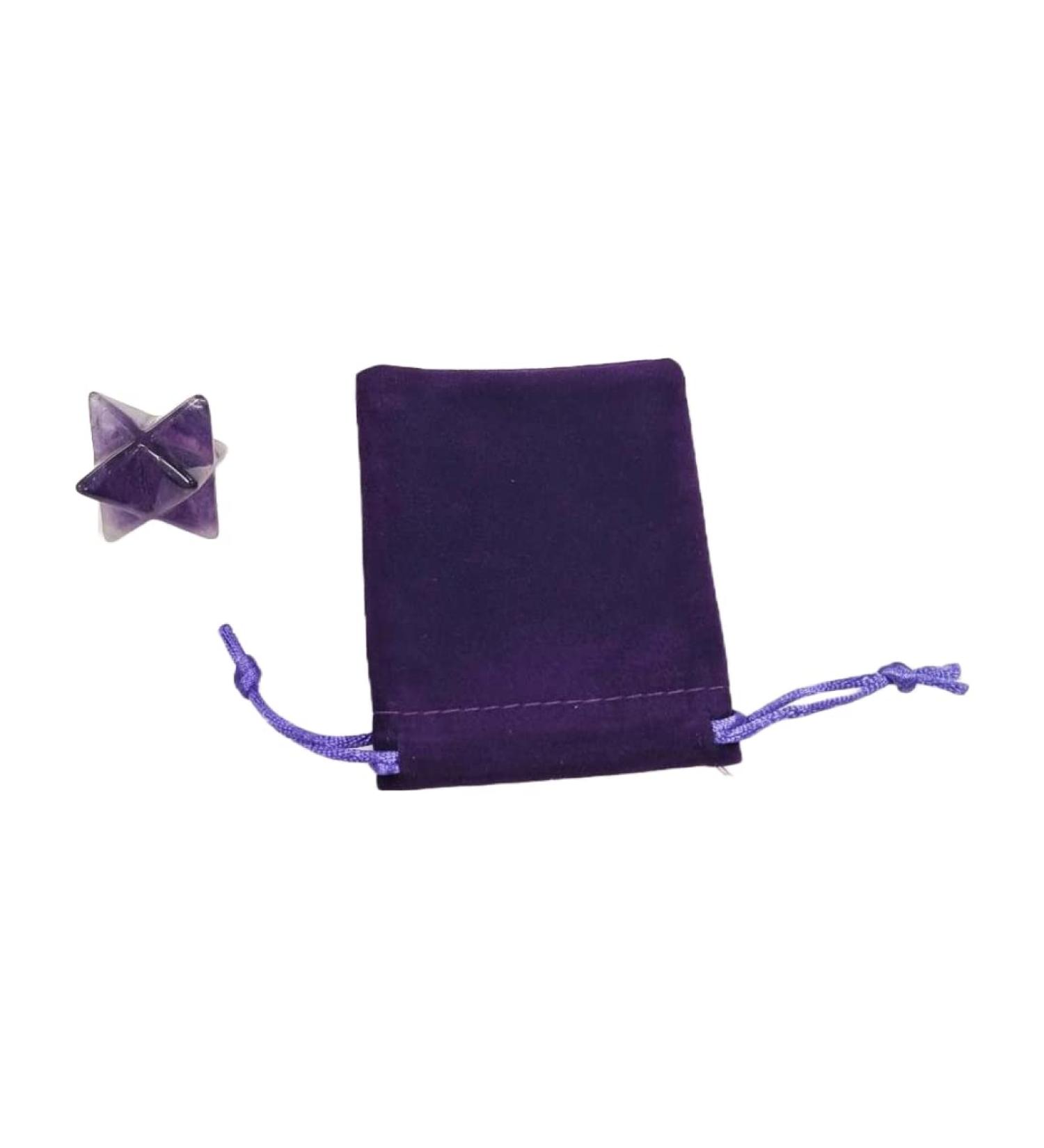 Buy 2.5 cm Amethyst Merkaba Natural Stone - Six-Pointed Star for Meditation Healing & Energy Generation | Holy Protection & Chakra Balancing - Buy Online on GoSupps.com