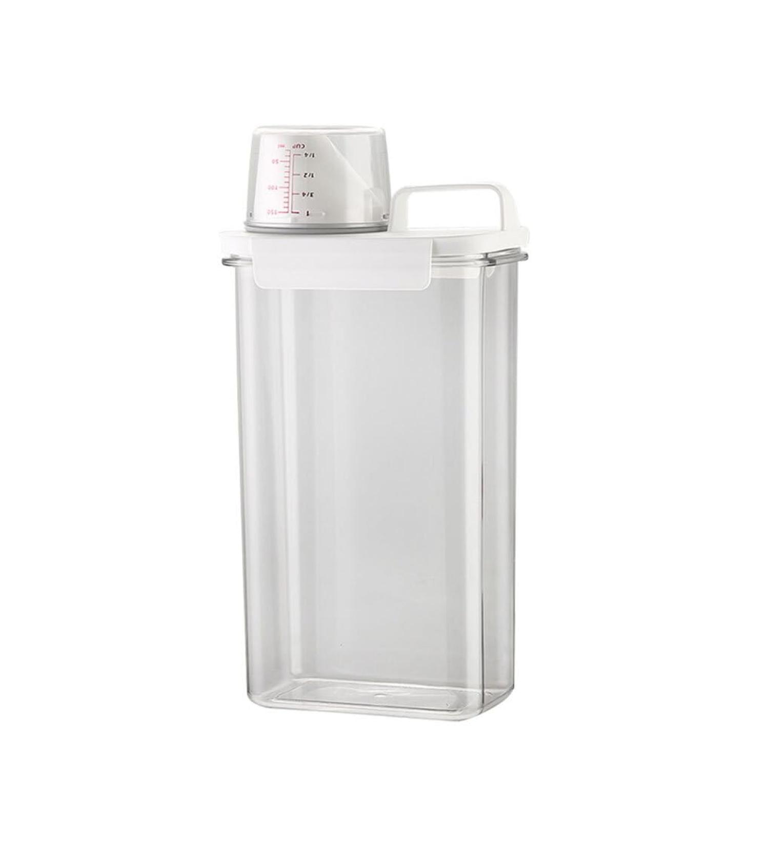 BOKIOESDE ABS Washing Powder Container Sealed Leakproof Tilted Mouth Refillable Replacement Transparent Lifting Handle Case 2300ml - Buy Online on GoSupps.com