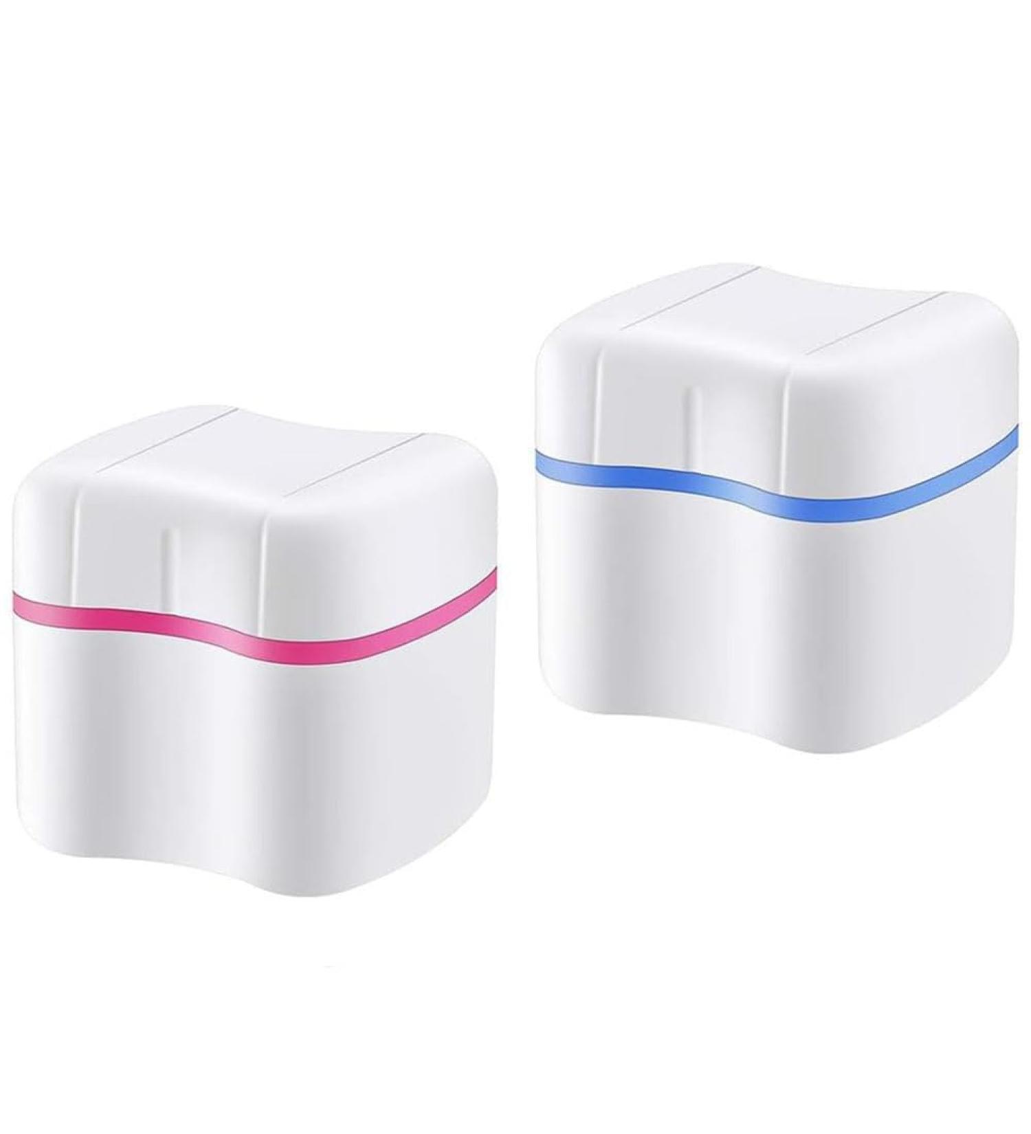 UQMIQURA 2-Piece Denture Bath Box | Secure & Clean Prosthesis Storage | Orthodontic Case for Effective Teeth Cleaning - Buy Online on GoSupps.com