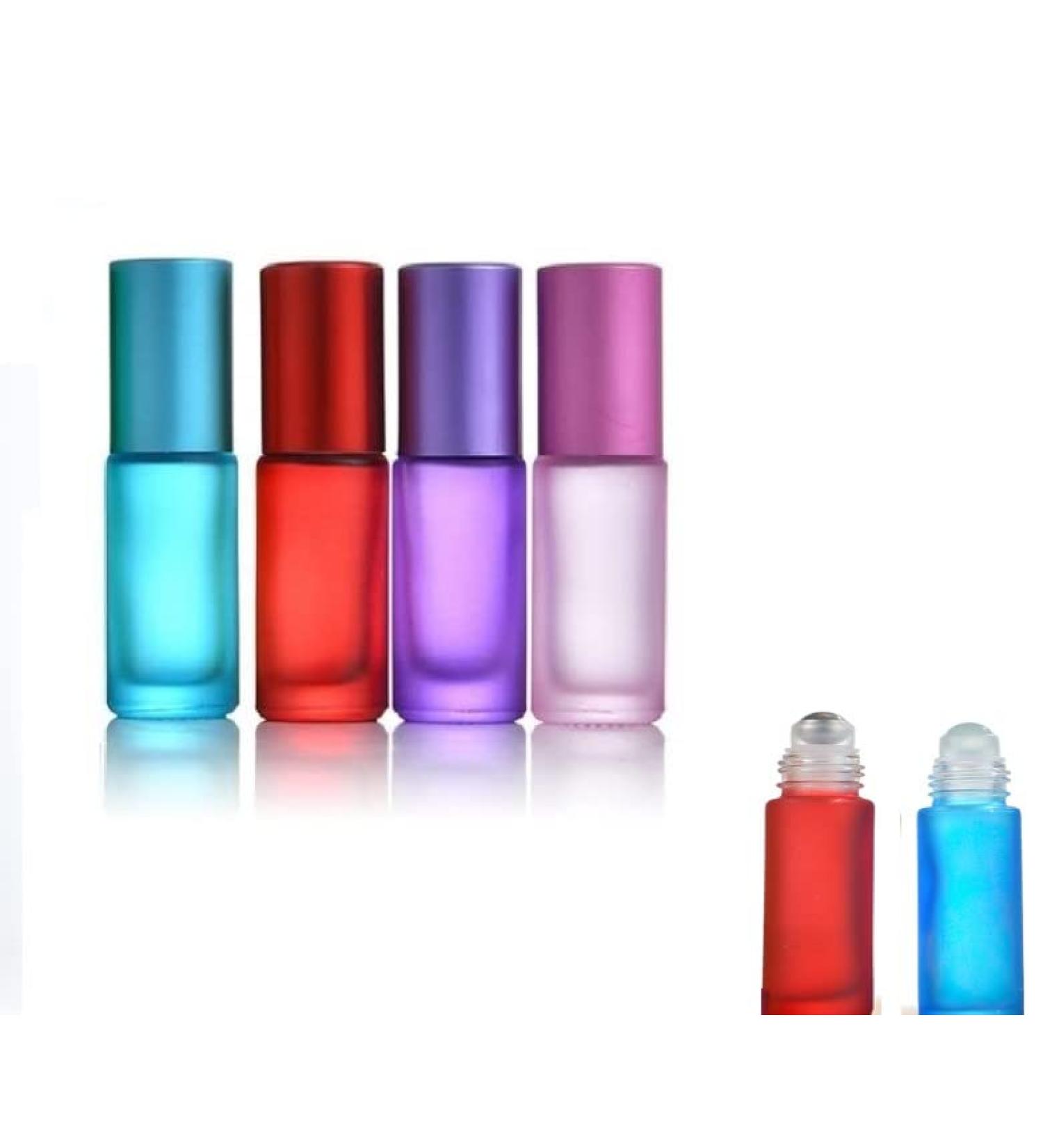Buy 4PCS Colored 5ml Glass Roll-On Bottles for Essential Oils | Refillable & Portable - Ideal for Perfumes Lotions & Aromatherapy - Buy Online on GoSupps.com