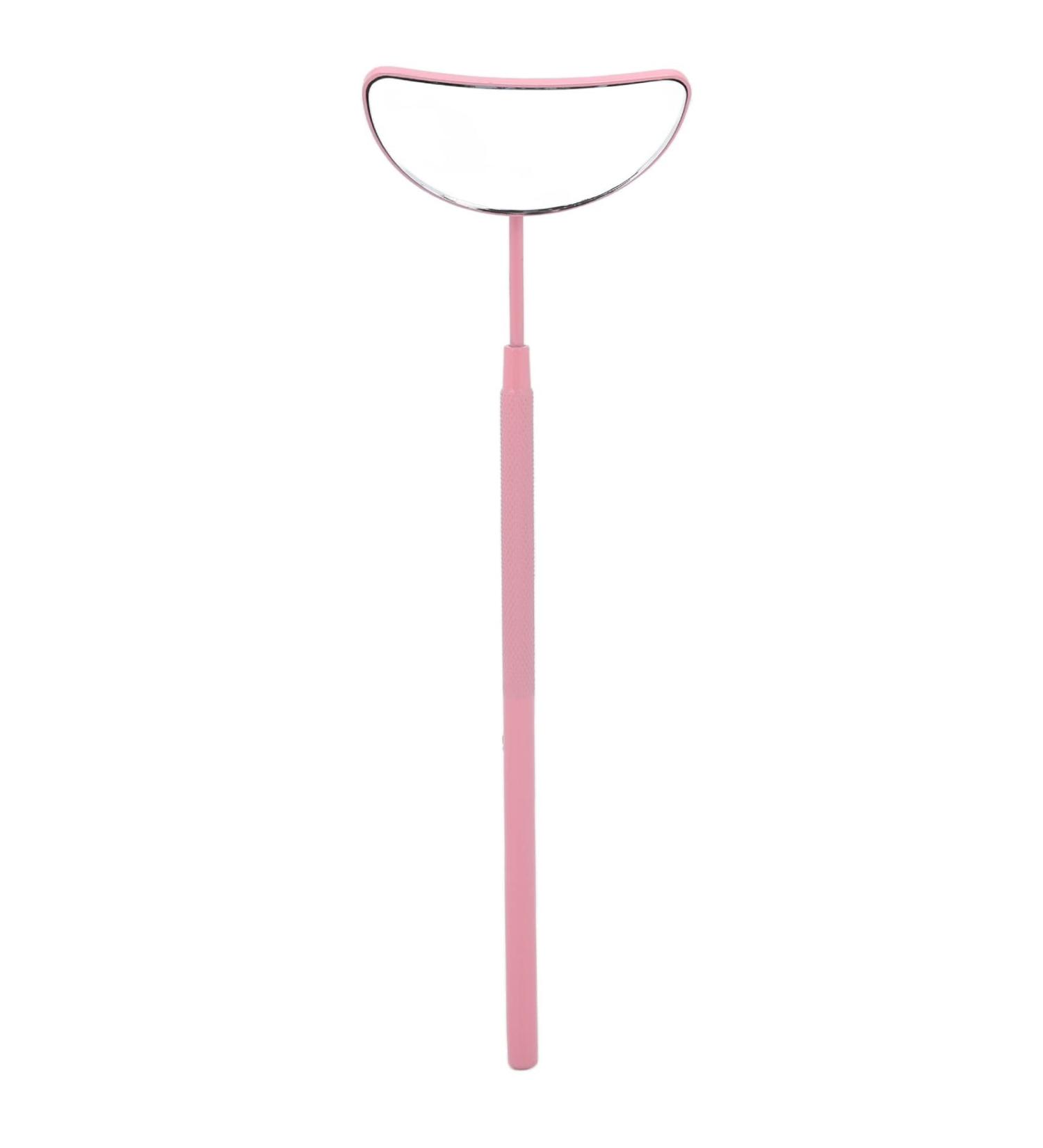 Eyelash Extension Mirror | Extra Large Makeup Mirror with Detachable Handle | Moon Shaped Stainless Steel Lash Accessories (Pink) - Perfect for Home Use - Buy Online on GoSupps.com