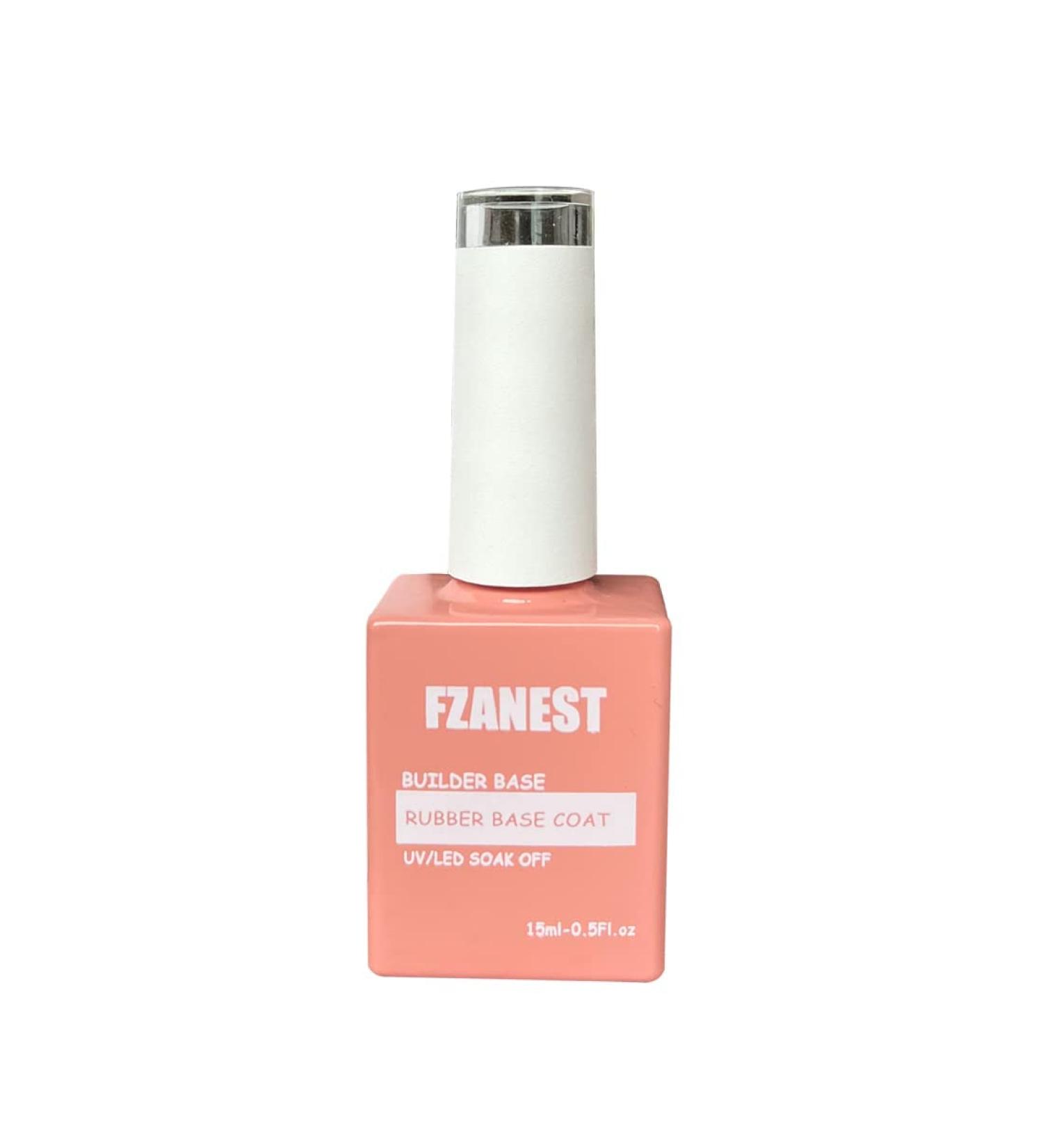 FZANEST Rubber Base Gel For Nails Builder Base Clear Sheer Color Gel Nail Polish Elastic Rubber Base Coat Builder Extension Gel in a Bottle 15ml(Crystal Clear) - Buy Online on GoSupps.com