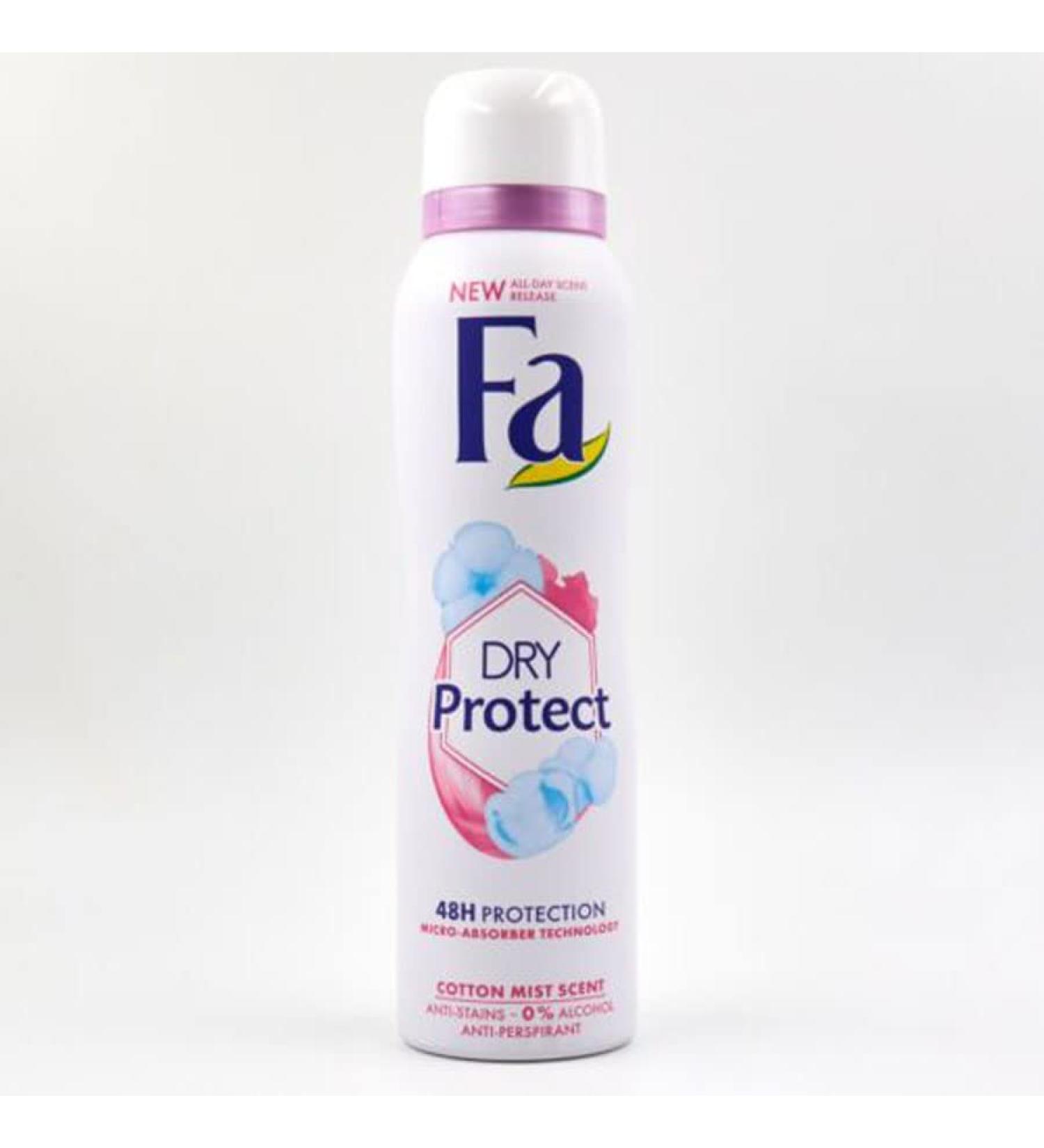 Fa Dry and Protect Cotton Mist Scent Antiperspirant Spray 150 ml