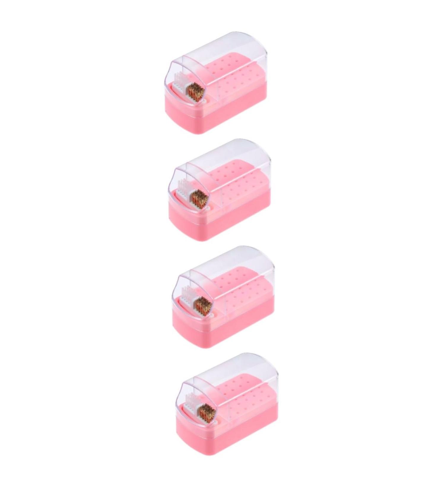 Beavorty 4pcs nail polish head box nail bits nail art supplies cleaning stuff nail tech organizers and storage drill bit holder for nails nail drill bits container nail grinding tool case - Buy Online on GoSupps.com