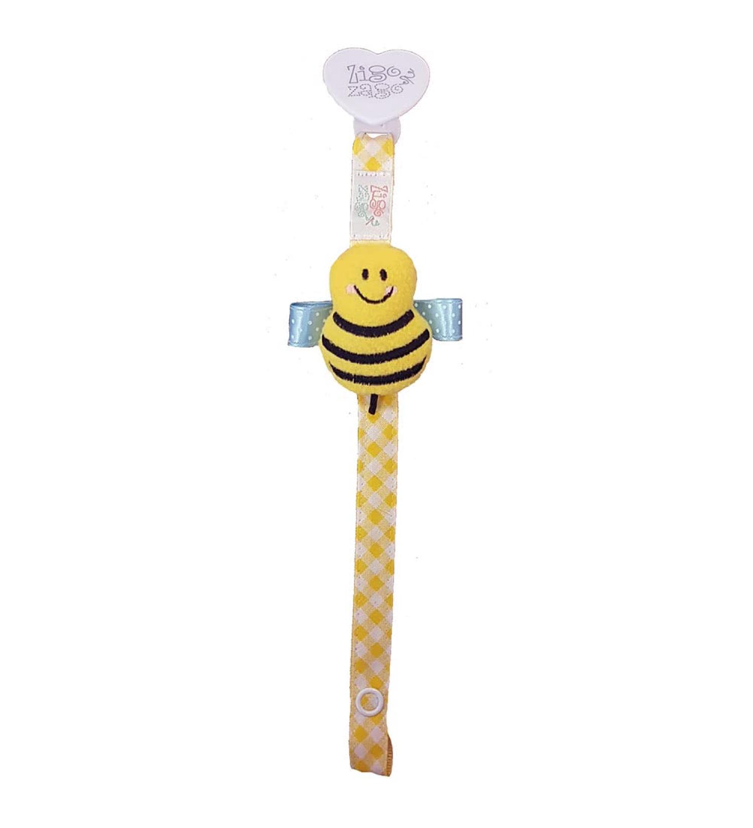 Zigozago - Pacifier chain with a plush bee