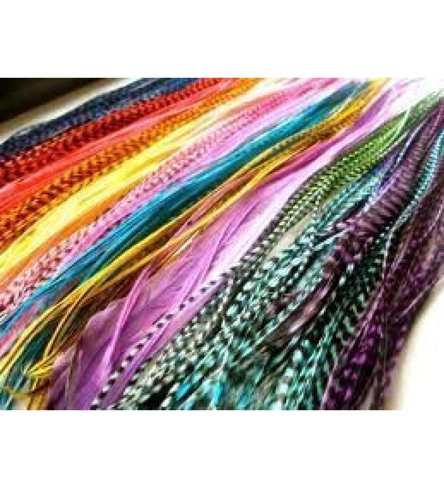 Vivid Grizzly & Solid Feather Assortment with Beads - Set of 7-10 - Buy Online on GoSupps.com