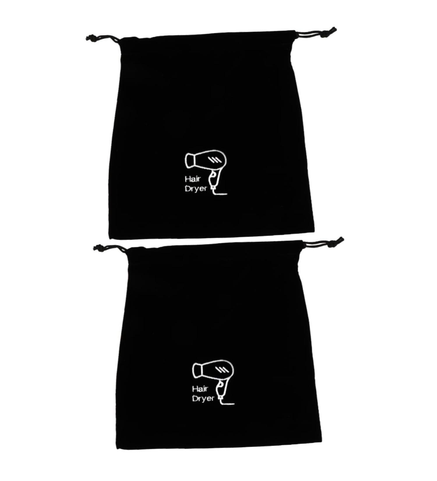 LALADEFIEE 2 Pcs Hair Dryer Storage Bag Wallet Hair Dryer Organizer Travel Jewelry Bag Make Black Flannel - Buy Online on GoSupps.com
