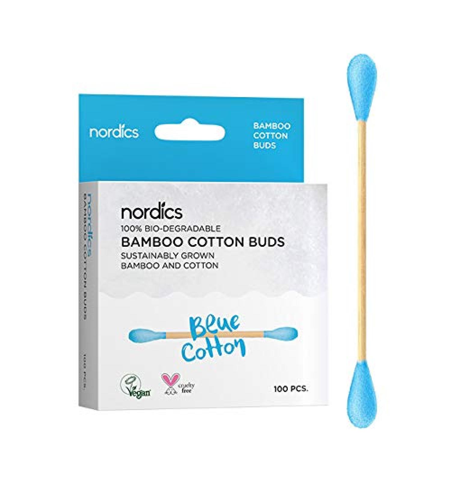 Nordics Organic Care Organic Cosmetic Sticks Bamboo with Organic Cotton Blue 40 g
